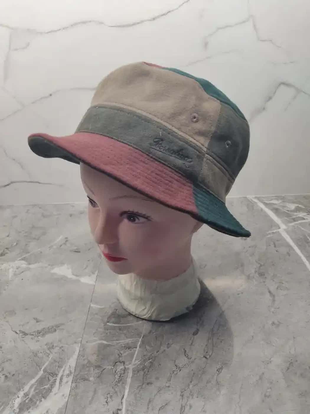 Borsalino × Vintage Vintage Borsalino Patchwork Style Bucket Hat Size ONE SIZE - 1 Thumbnail