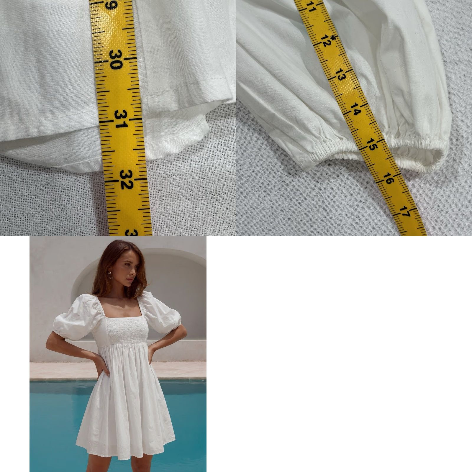 Abercrombie & Fitch VINTAGE Abercrombie & Fitch Small White Poplin Mini Dress Puff Sleeve Pockets Dress Women S White Floral A-Line Short Sleeve 1986 Ladies Girls Mens Size S / US 4 / IT 40 - 8 Thumbnail
