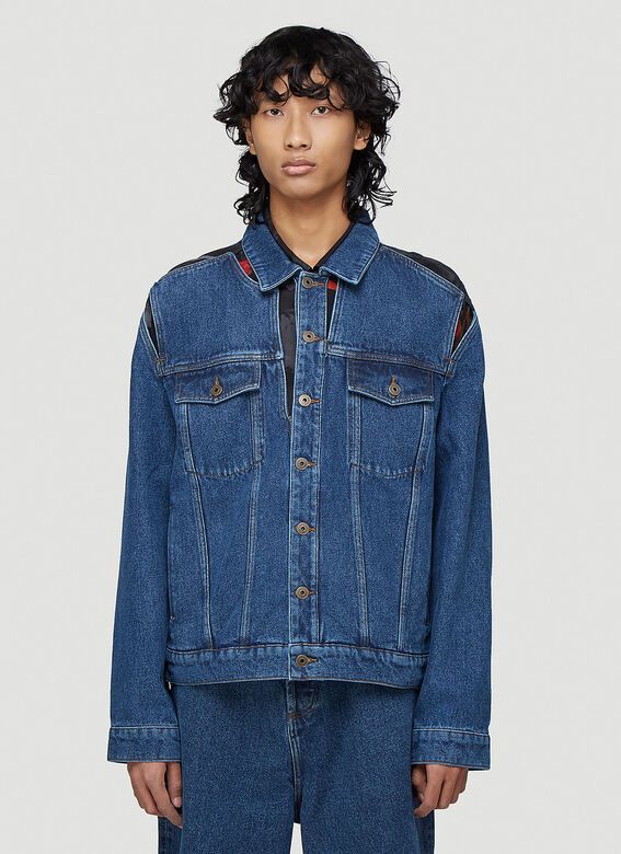 Y/Project Blue Layered Denim Jacket with Cut Outs Size US S / EU 44-46 / 1 - 2 Thumbnail