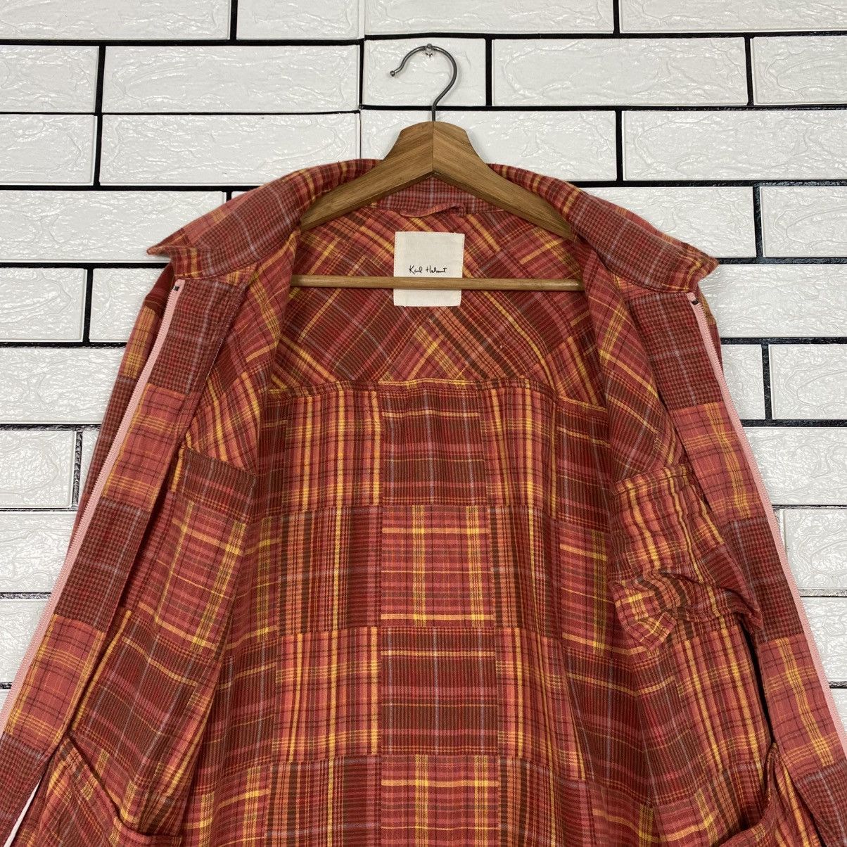 Issey Miyake 📌Vintage Wool Zipper Jacket Karl Helmut Tartan Design Size US L / EU 52-54 / 3 - 16 Thumbnail