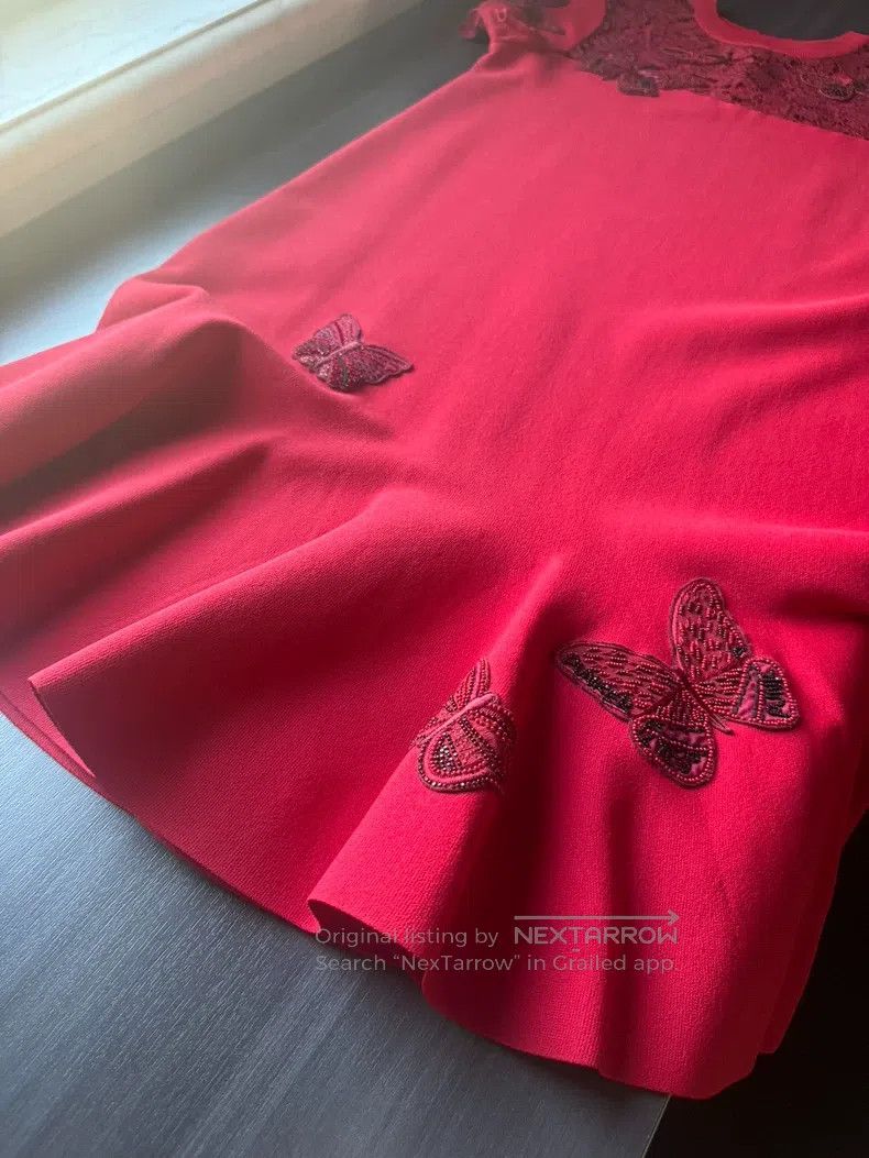 Valentino Valentino Red embroidered dress Size XS / US 0-2 / IT 36-38 - 4 Thumbnail