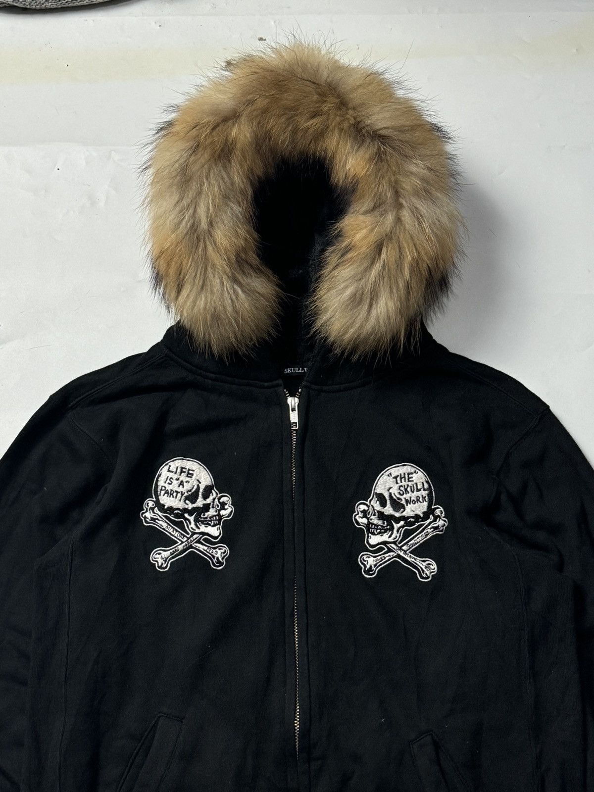 If Six Was Nine Fur Hoodie Double Skulls Bones Skull Works Size US M / EU 48-50 / 2 - 5 Thumbnail