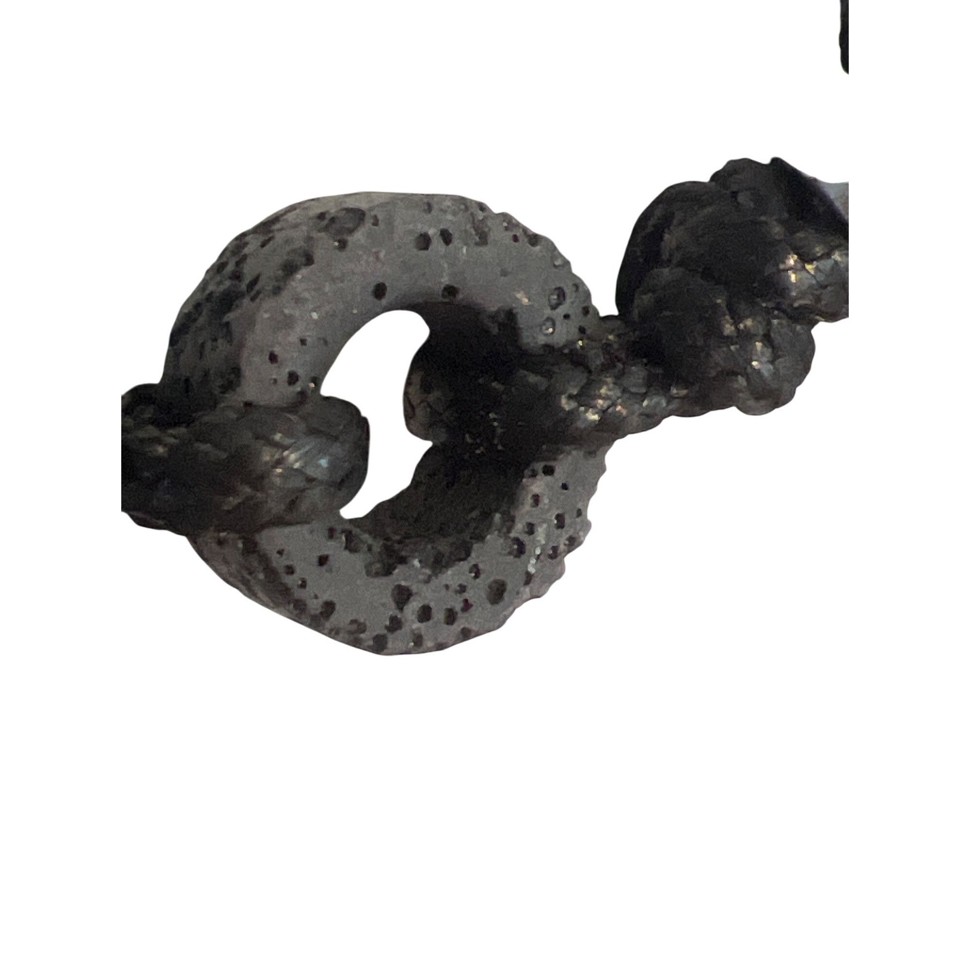Other Black Braided Necklace Lava Rock Silver Tone Beads Button Cl Size ONE SIZE - 2 Thumbnail
