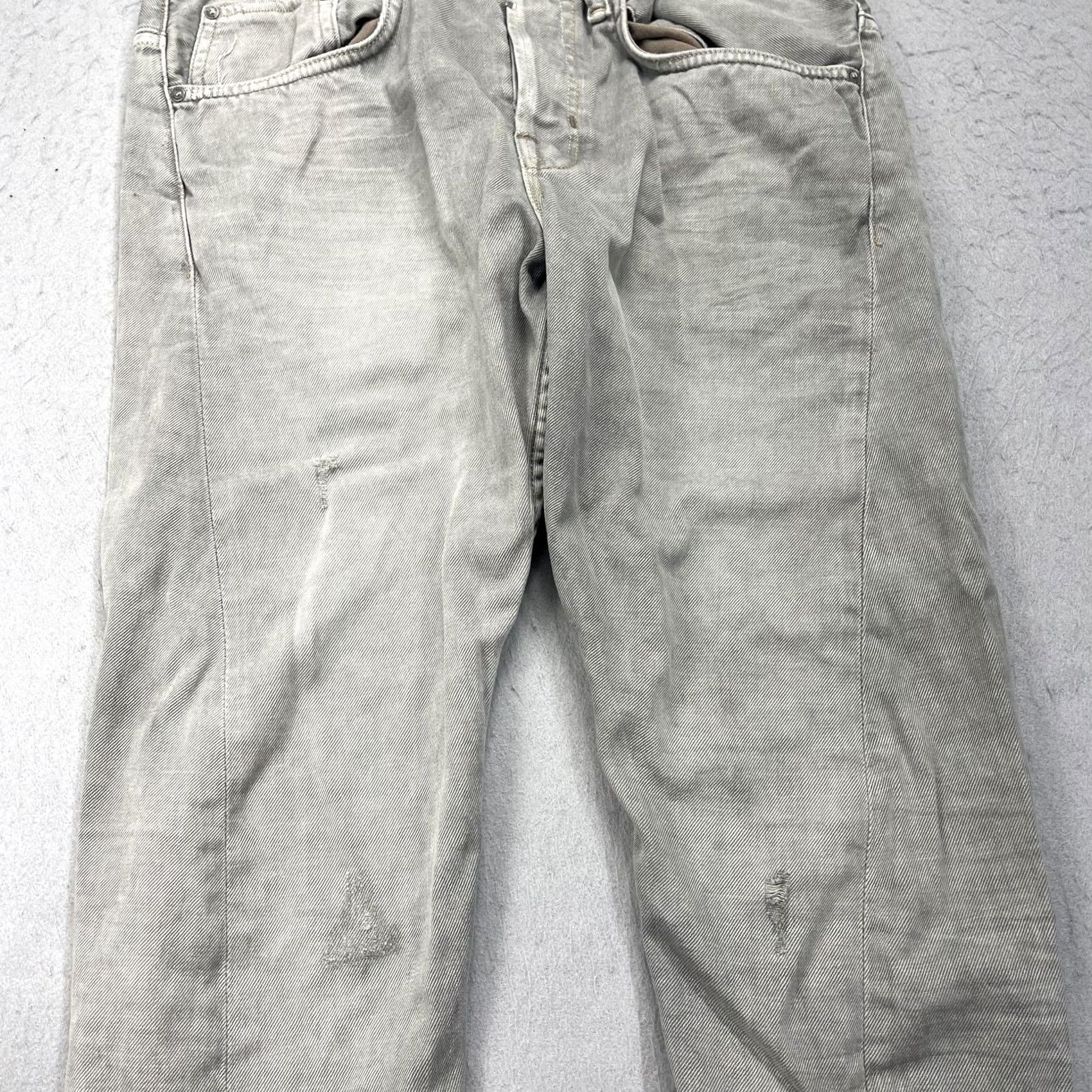 Allsaints VINTAGE AllSaints Jeans Mens 30x30 Gray Bronson Skinny Runner Distressed Slim Denim Size US 30 / EU 46 - 4 Thumbnail