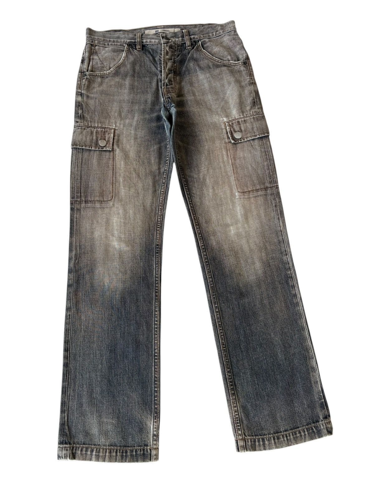 Kapital RARE💥GAP CARGO FADED WASHED DENIM CARGO JEANS WORKWEAR Size US 32 / EU 48 - 5 Thumbnail