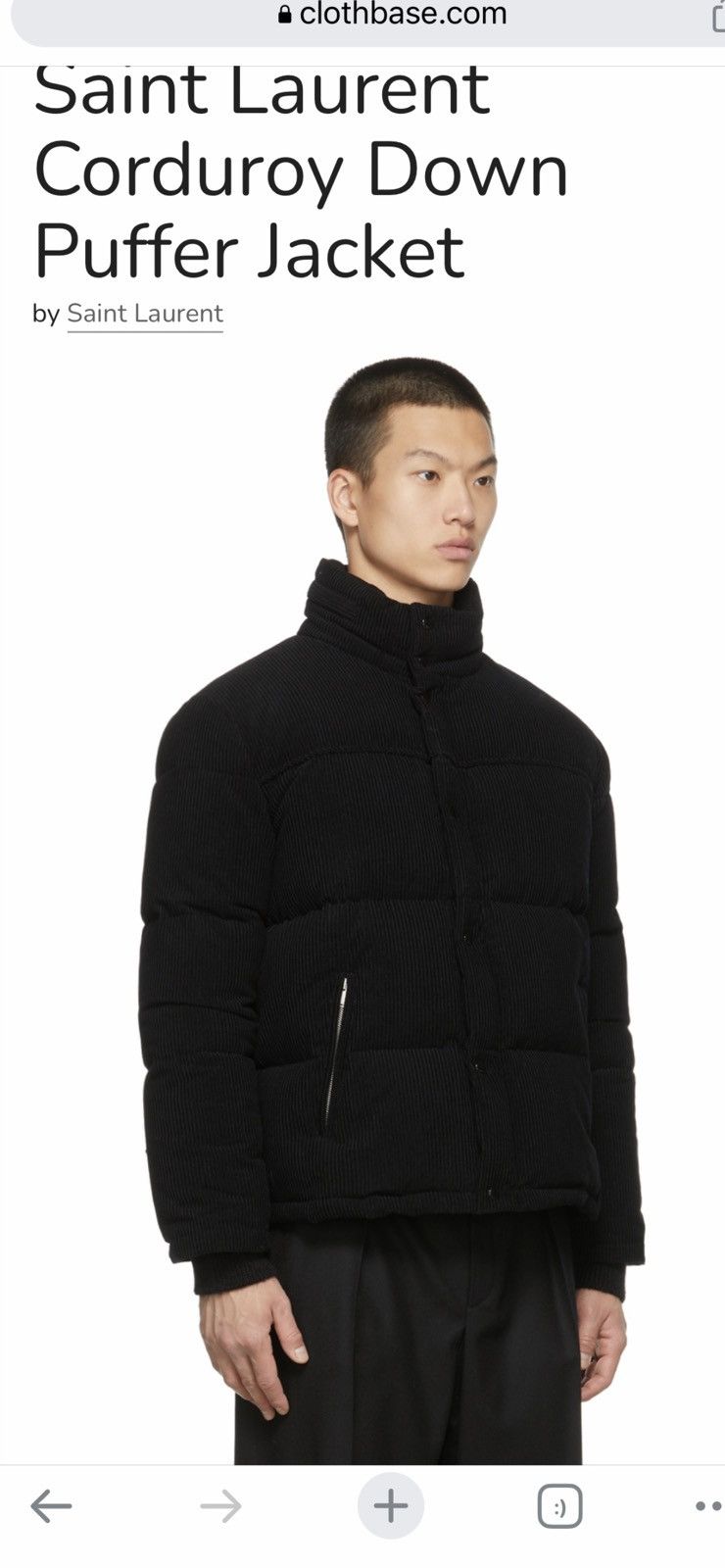 Saint Laurent men’s corduroy puffer jacket. 50/L $2390