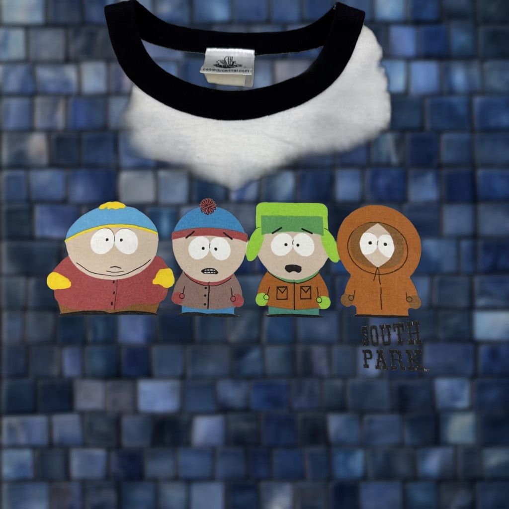 Vintage VINTAGE South Park Graphic Ringer Tee Shirt Mens L White 90s Cartoon Comedy Central Shirt Mens Size US L / EU 52-54 / 3 - 1 Thumbnail