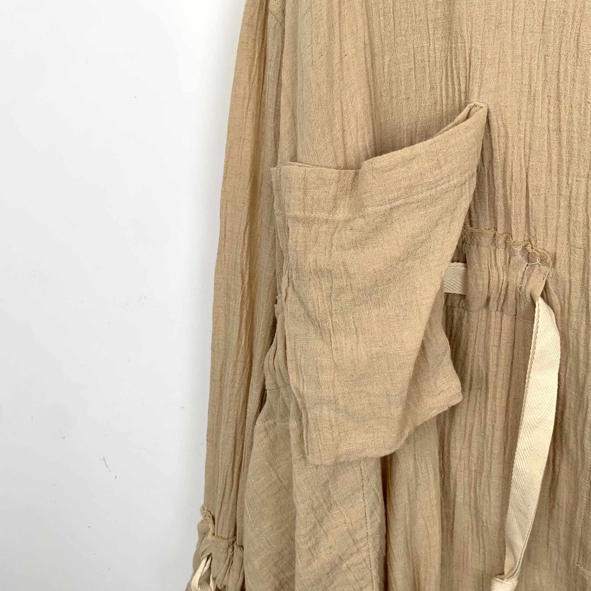 Loewe Loewe Brown Pleated Ribbon Cotton Collar Long Sleeve Sun Pro Size XXS / US 00 / IT 34 - 6 Thumbnail