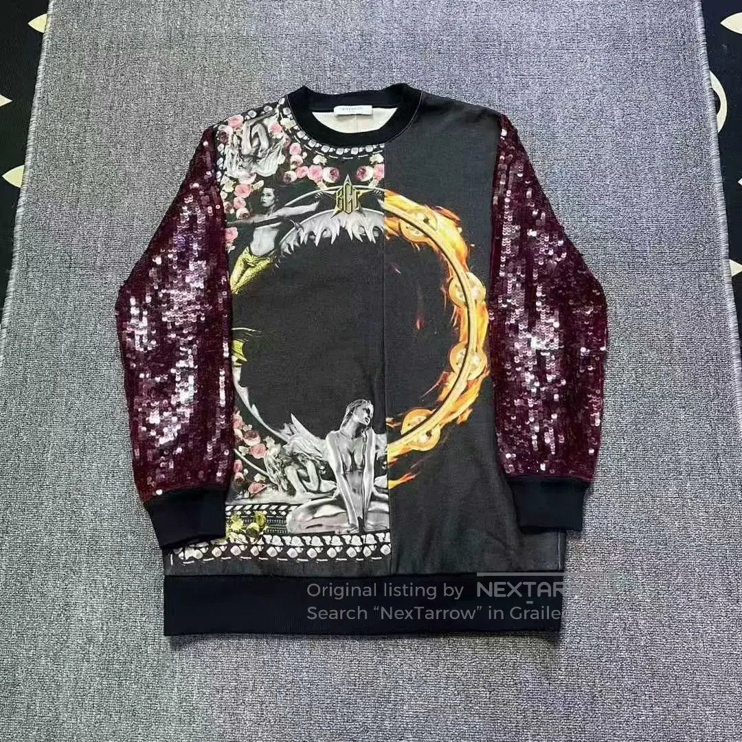 Givenchy givenchy red sequined sleeve sweatshirt t-shirt. Size S / US 4 / IT 40 - 1 Thumbnail