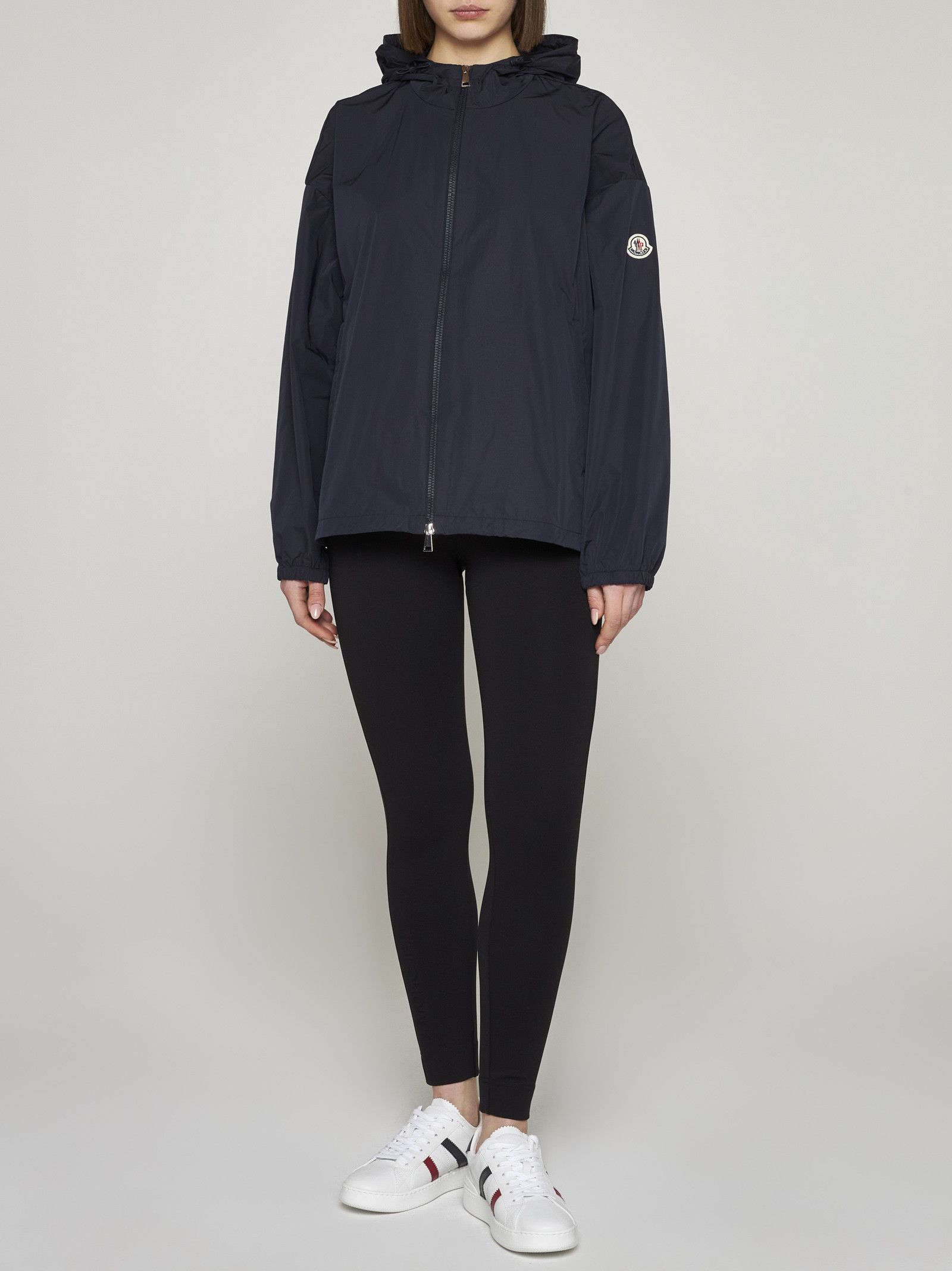 image of Moncler Tyx Giubbotto Nylon Oversize Jacket in Navy, Women's (Size Medium)