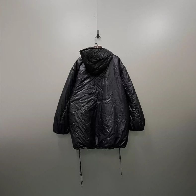 Saint Laurent Paris saint Laurent parisBlack Drawstring Hooded Down Jacket 250 Size XS / US 0-2 / IT 36-38 - 2 Thumbnail