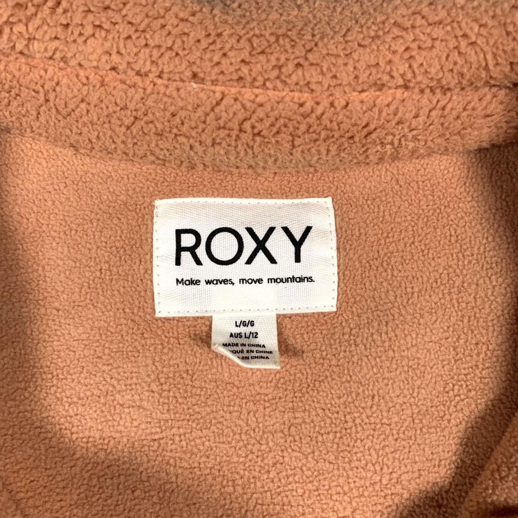 Vintage Roxy Jacket Womens L Rust Sherpa Fleece Button Front Shacket Cozy Pockets Size L / US 10 / IT 46 - 5 Thumbnail