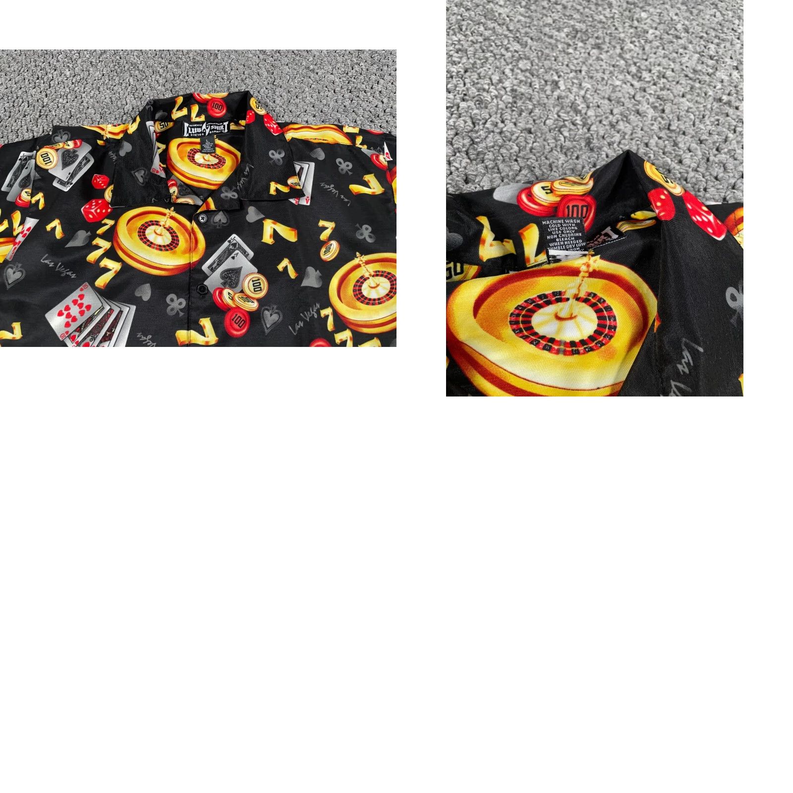Vintage VINTAGE Steve & Barry's Shirt Adult Large Black AOP Geometric Gambling Pattern Shirt Mens Large Black Pattern Size US L / EU 52-54 / 3 - 8 Thumbnail