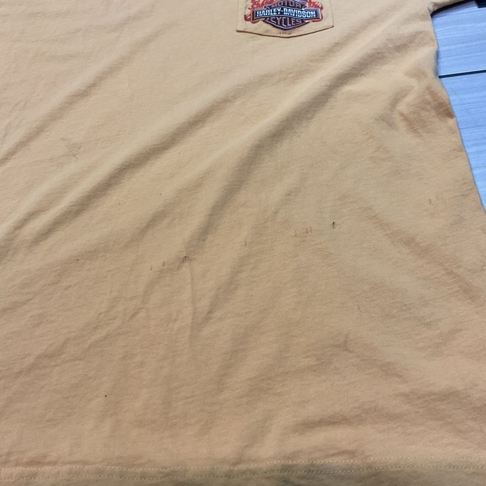 Harley Davidson 2008 Harley Davidson Yellow T-Shirt Size US XL / EU 56 / 4 - 4 Thumbnail