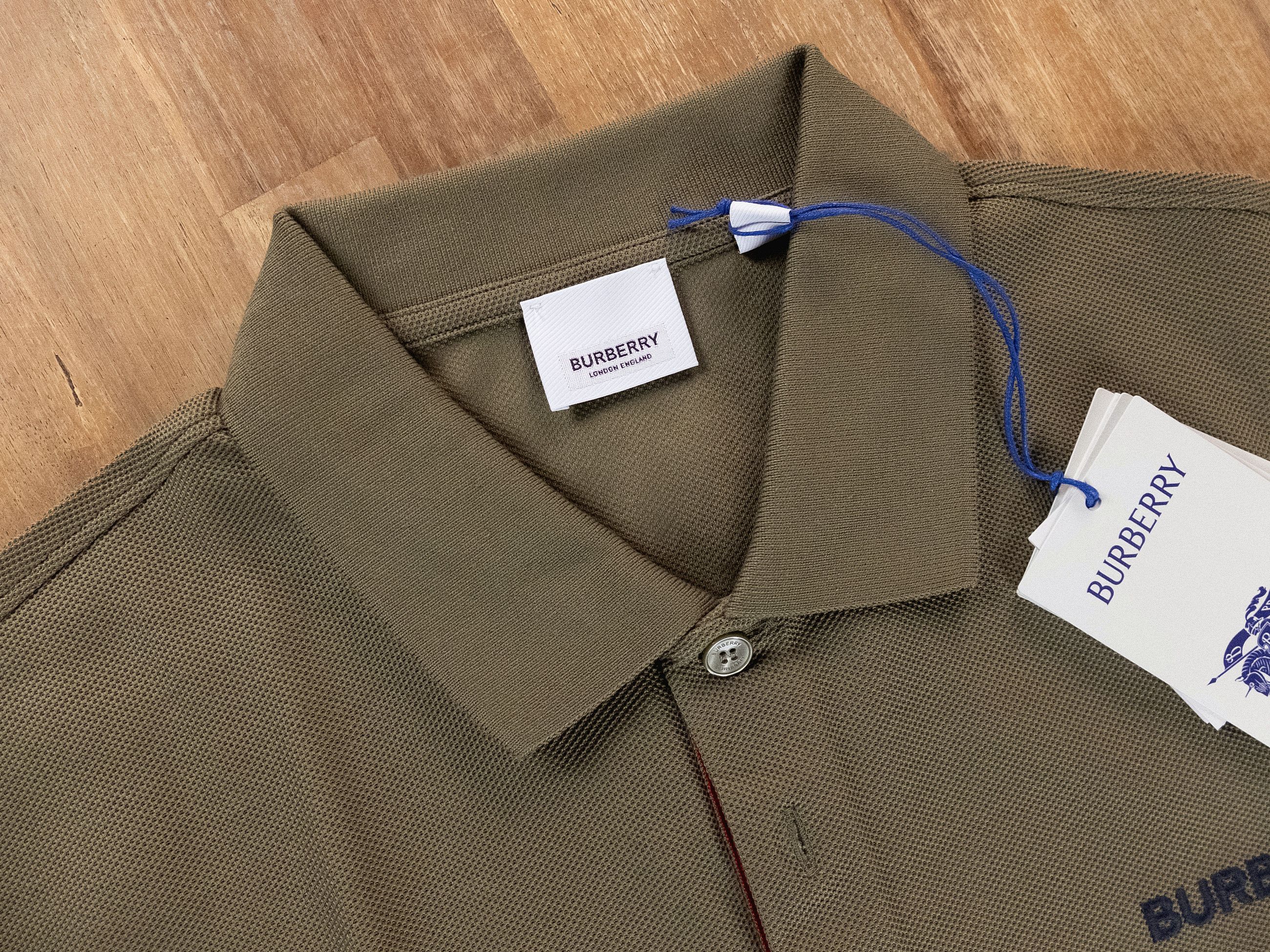 Burberry BURBERRY olive green logo embroidered polo shirt Large q Size US L / EU 52-54 / 3 - 4 Thumbnail
