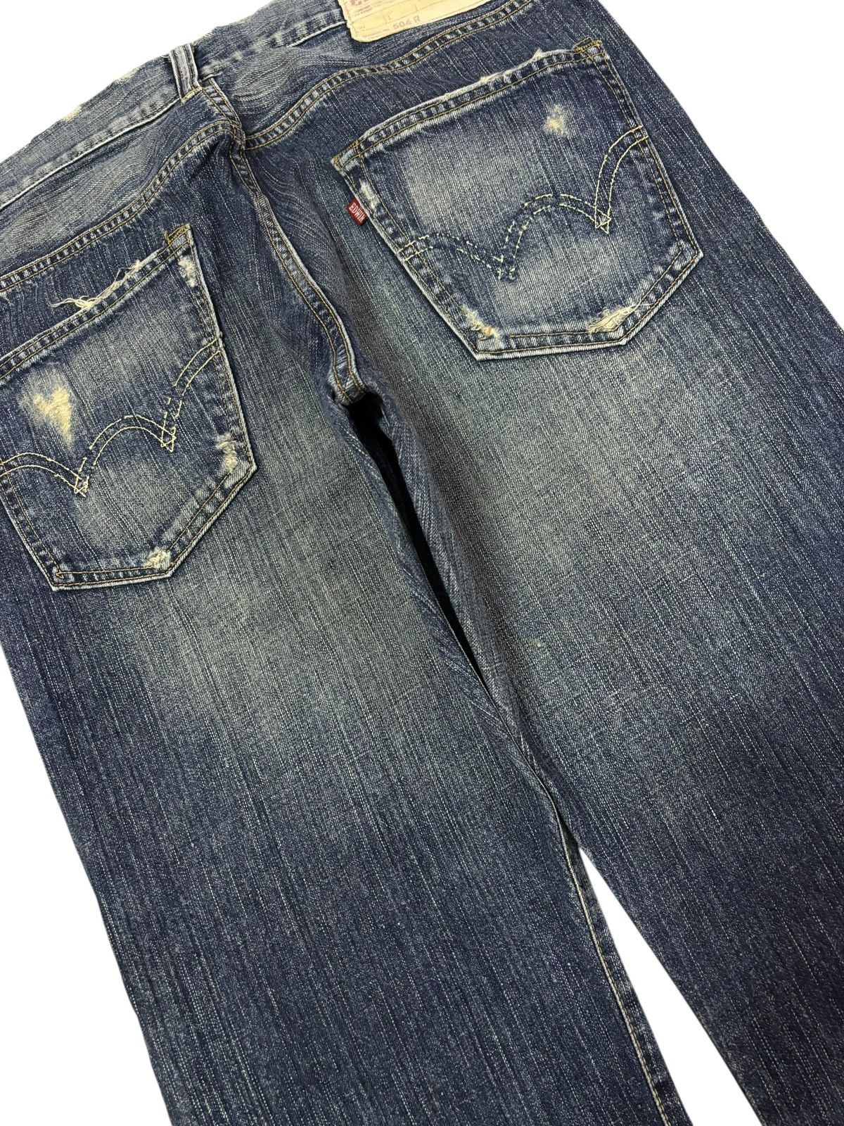 Edwin Vtg 90s Edwin Japan 504R Distressed Jeans Size US 35 - 7 Thumbnail