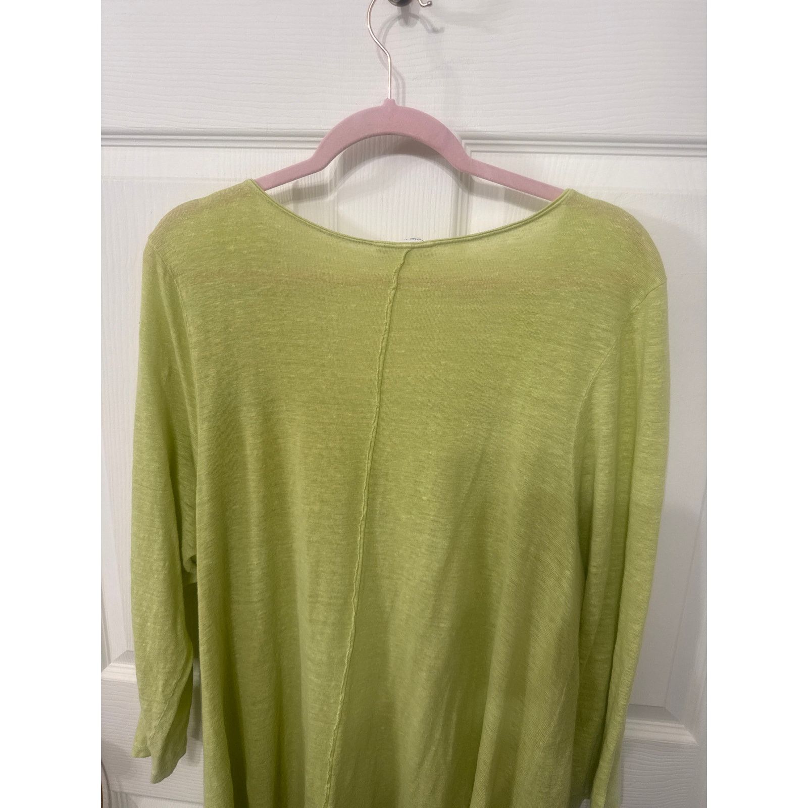 Habitat Habitat Exposed Lime Green Seam V-neck Linen Tunic, XL Size XL / US 12-14 / IT 48-50 - 7 Thumbnail