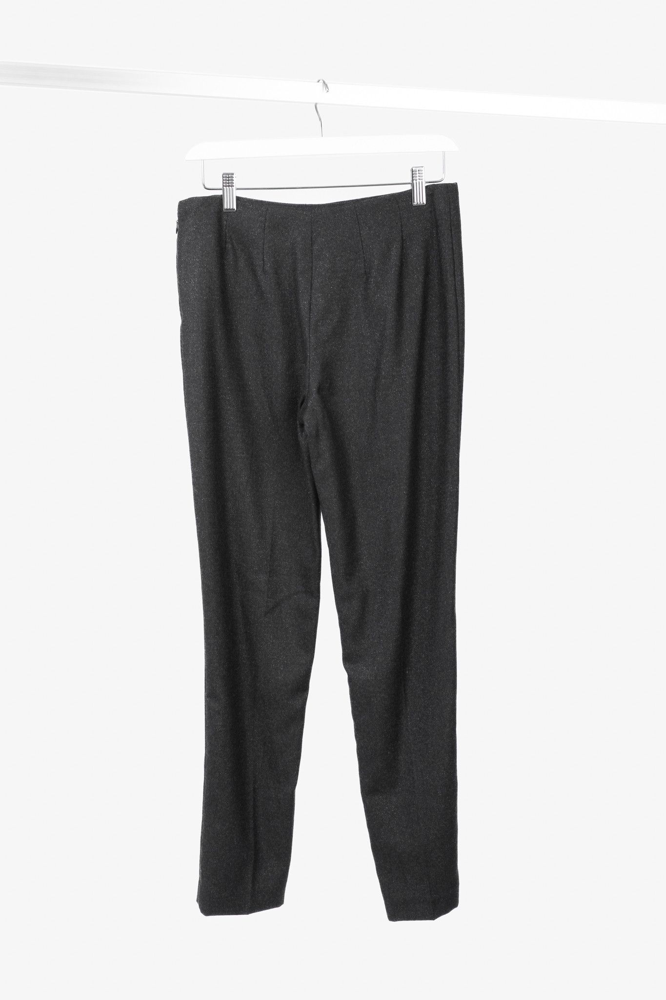 Brunello Cucinelli Brunello Cucinelli Black Metallic Wool-Blend Trousers Size 28" / US 6 / IT 42 - 2 Thumbnail