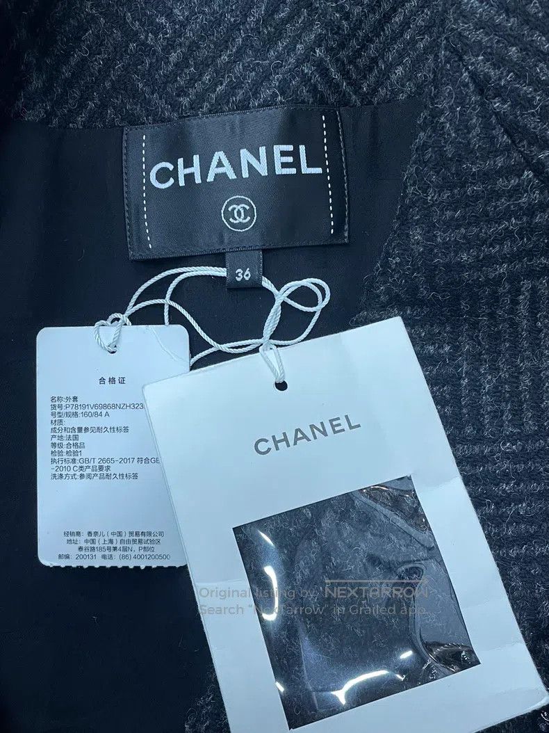 Chanel Chanel Black and gray striped four-pocket jacket Size XS / US 0-2 / IT 36-38 - 4 Thumbnail