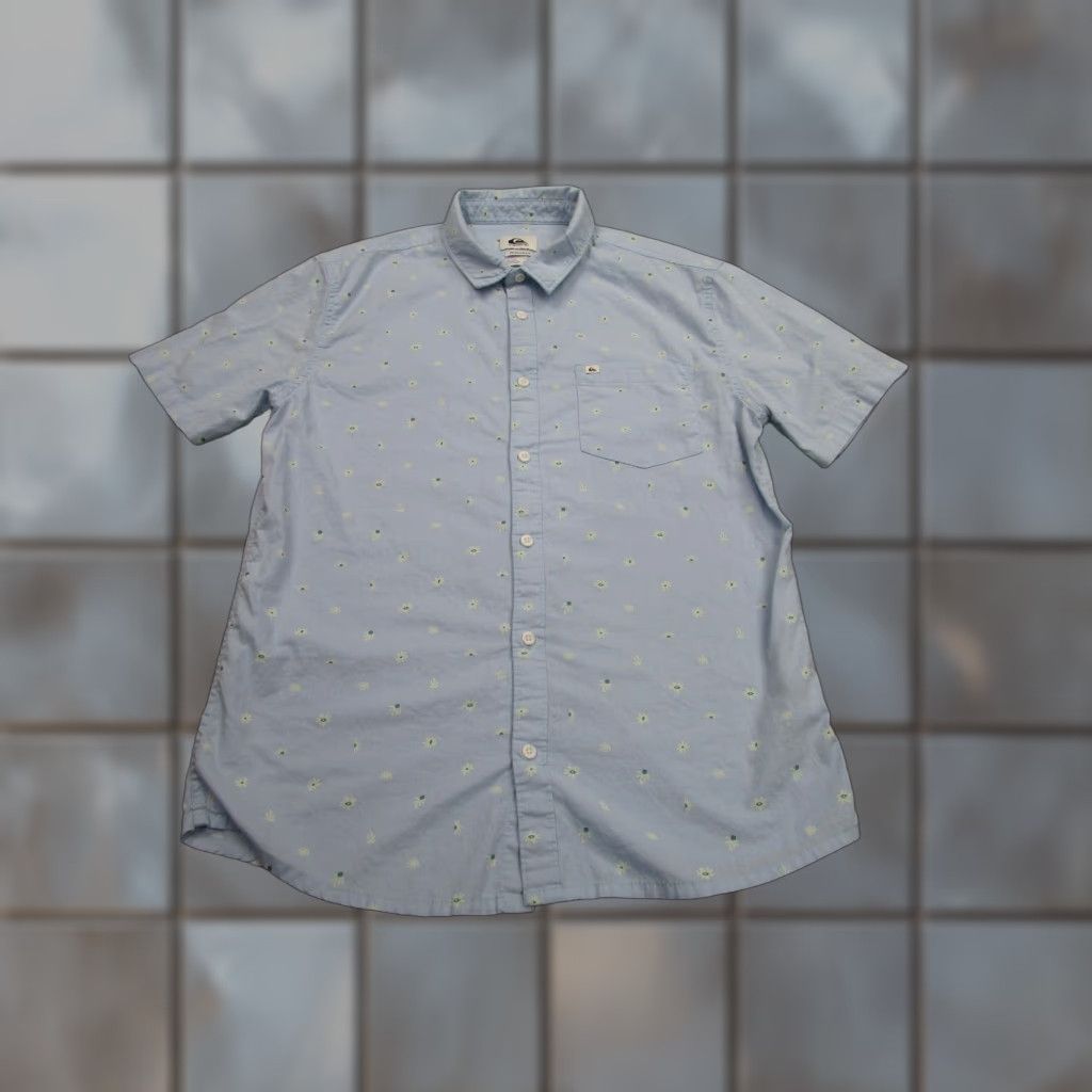 Quiksilver Quiksilver Shirt Mens Medium Blue Floral Short Sleeve Button Front Beach Casual Size US M / EU 48-50 / 2 - 1 Thumbnail