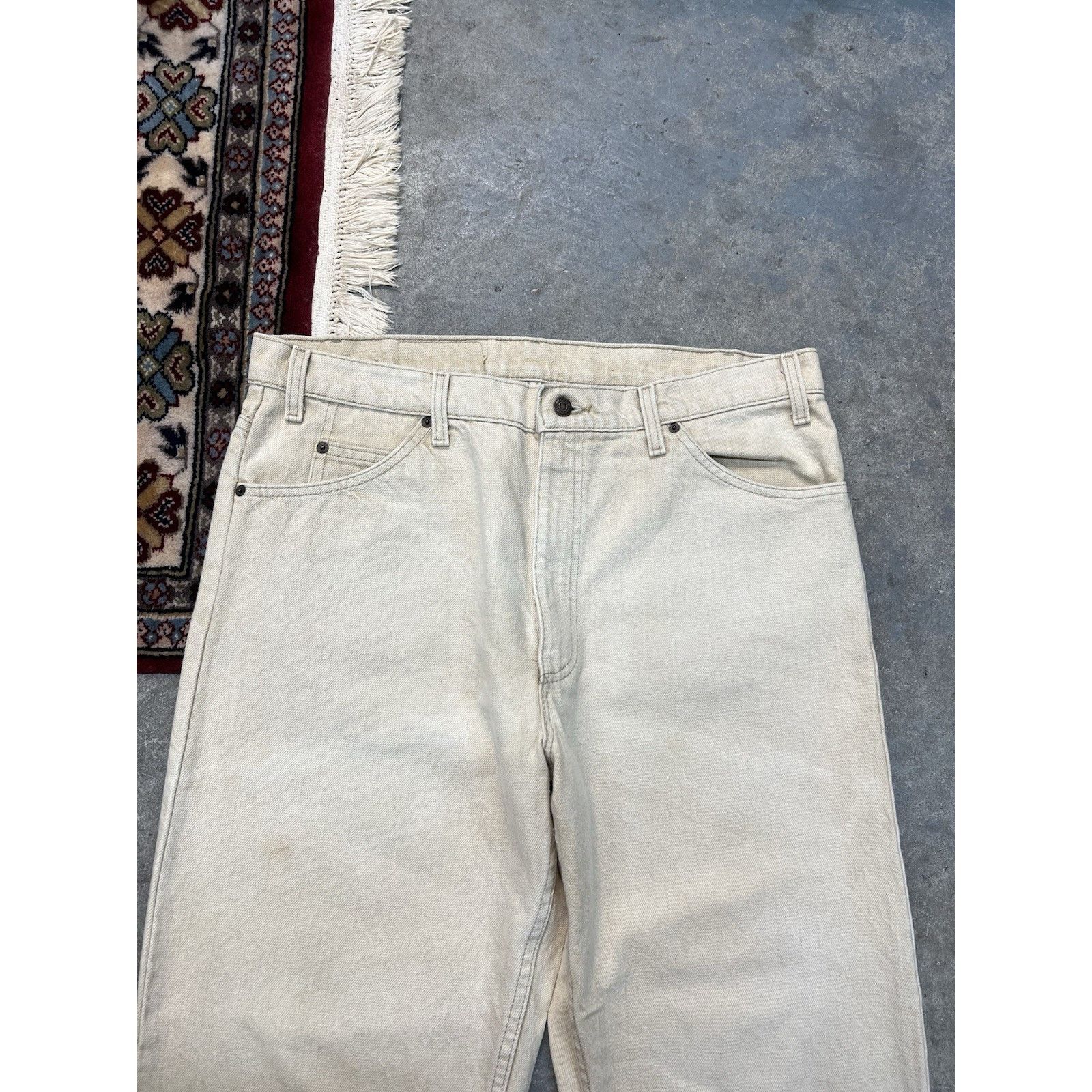 Levi's Levi's 550 Relaxed Fit 1995 Cream Jeans Orange Tab USA 36x31 Size US 36 / EU 52 - 4 Thumbnail