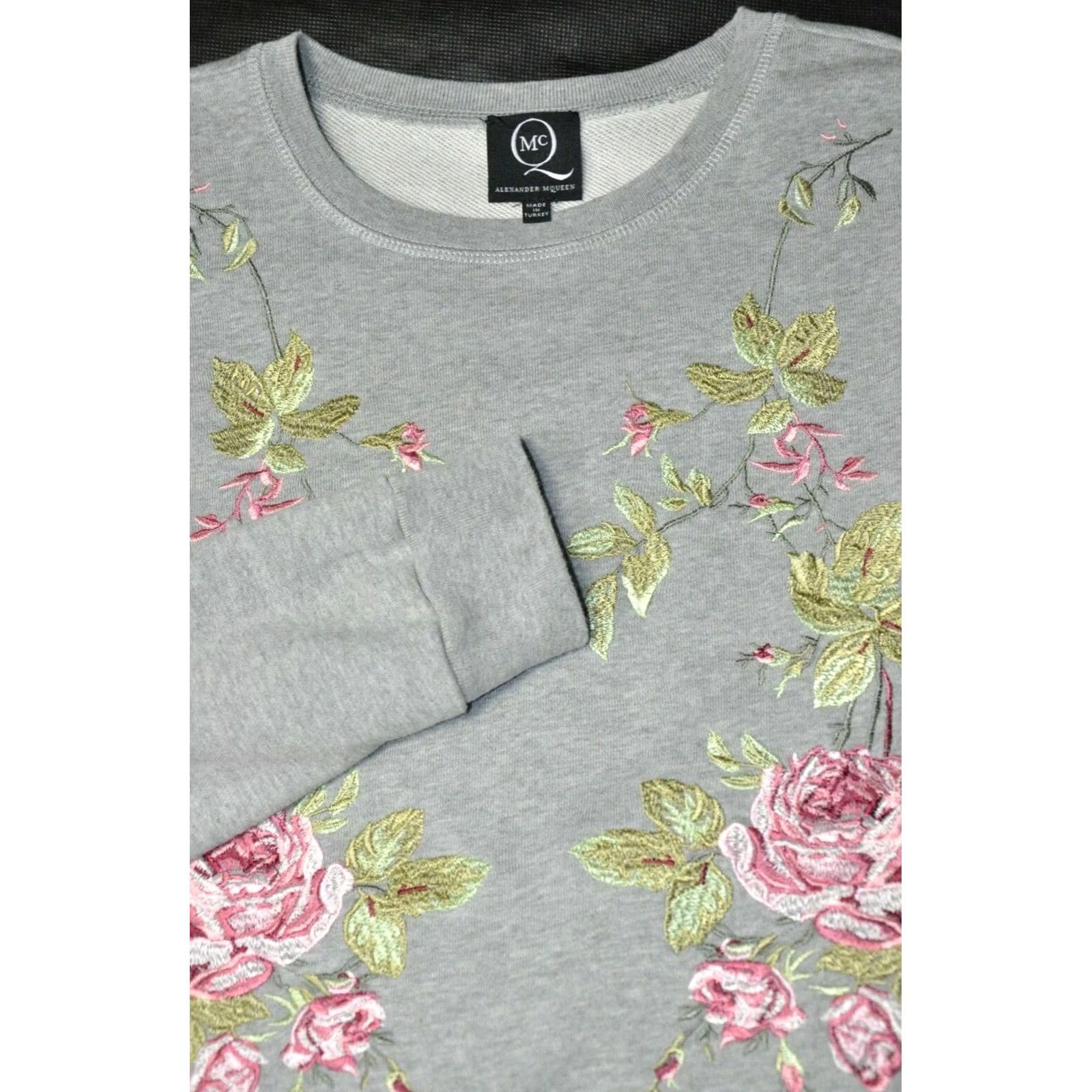 Alexander McQueen ALEXANDER MCQUEEN Sweatshirt Gray Embellished Women's XS Size XS / US 0-2 / IT 36-38 - 7 Thumbnail