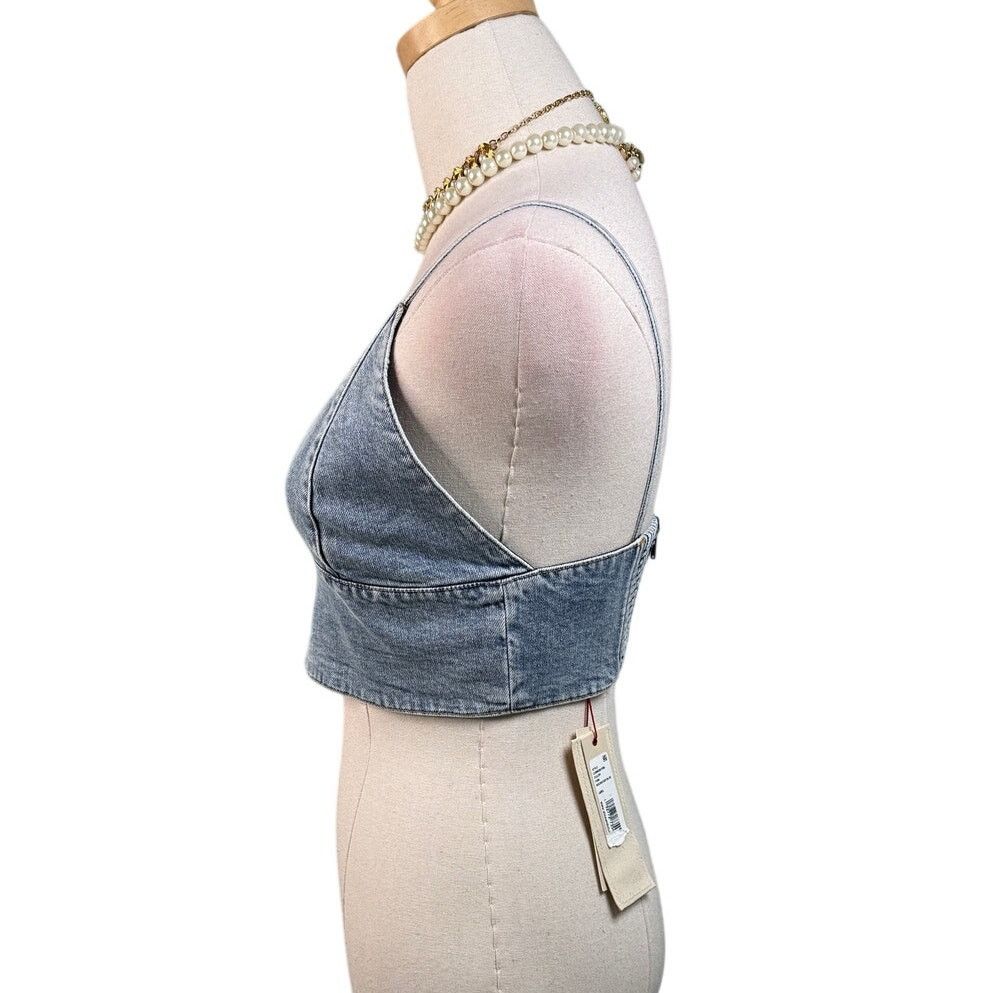 Alice + Olivia Alice + Olivia Carli Denim Bra Top Rockstar Blue jean size 2 Size XS / US 0-2 / IT 36-38 - 9 Thumbnail