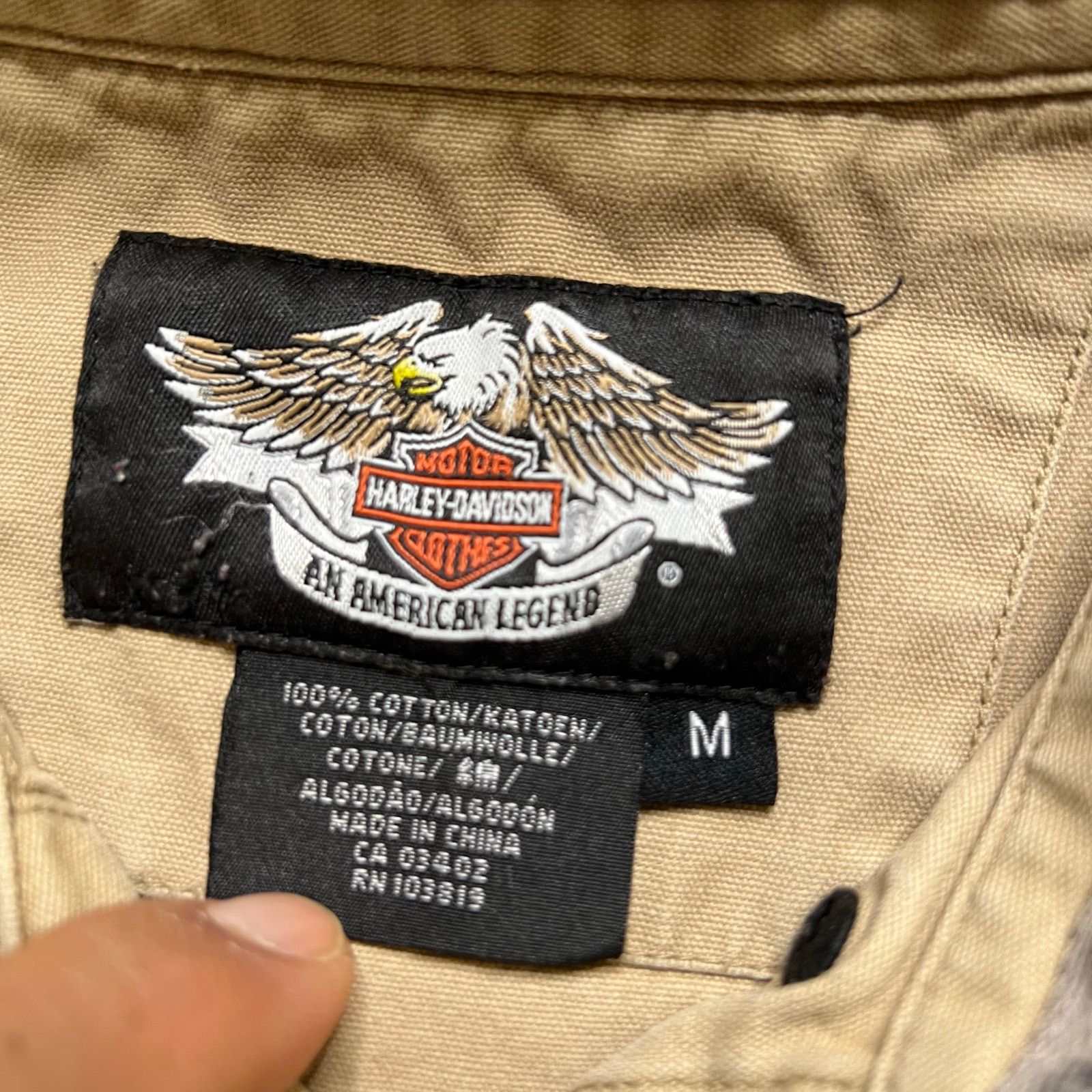 Harley Davidson Y2K HARLEY DAVIDSON Motor Sz M Sleeveless Button cream beige Size US M / EU 48-50 / 2 - 3 Thumbnail