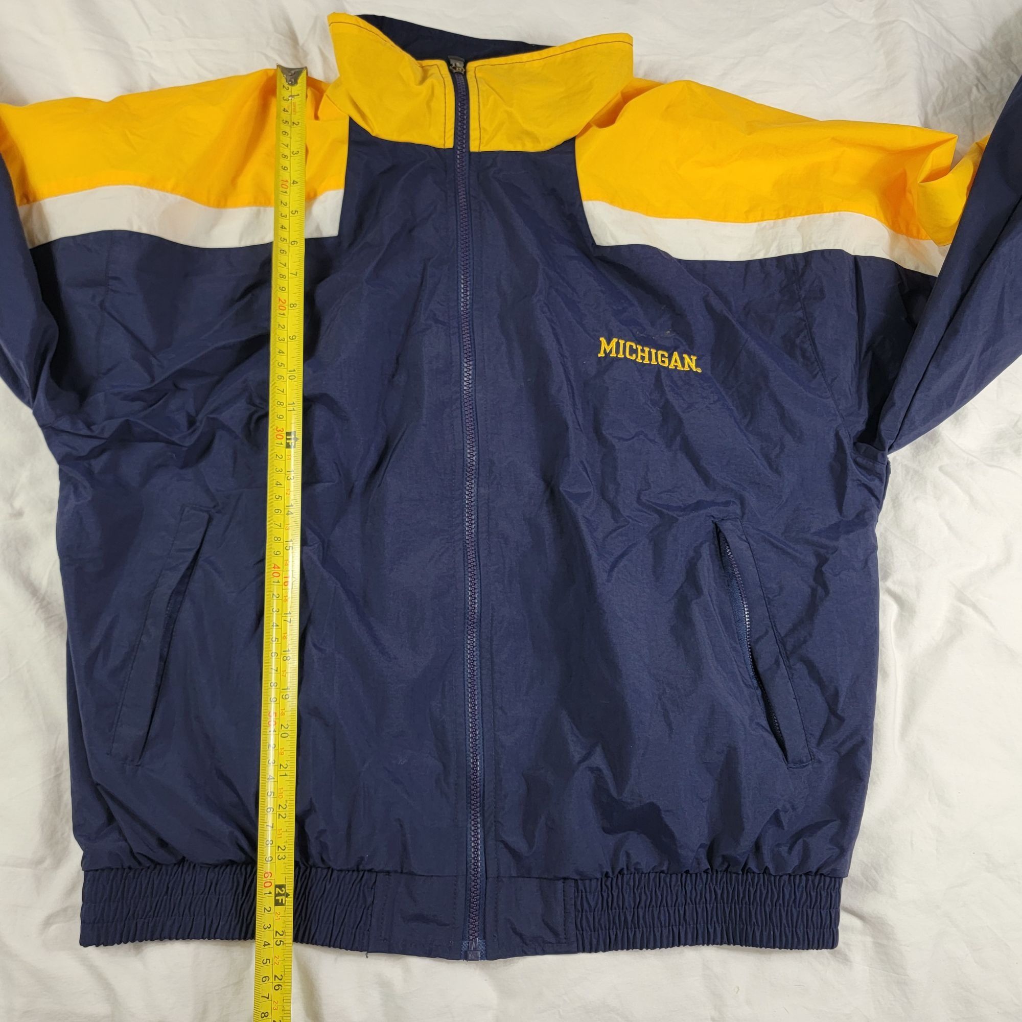 Champion × Vintage Vintage Champion Michigan Mens Large Blue Yellow Windbreaker Size US L / EU 52-54 / 3 - 9 Thumbnail