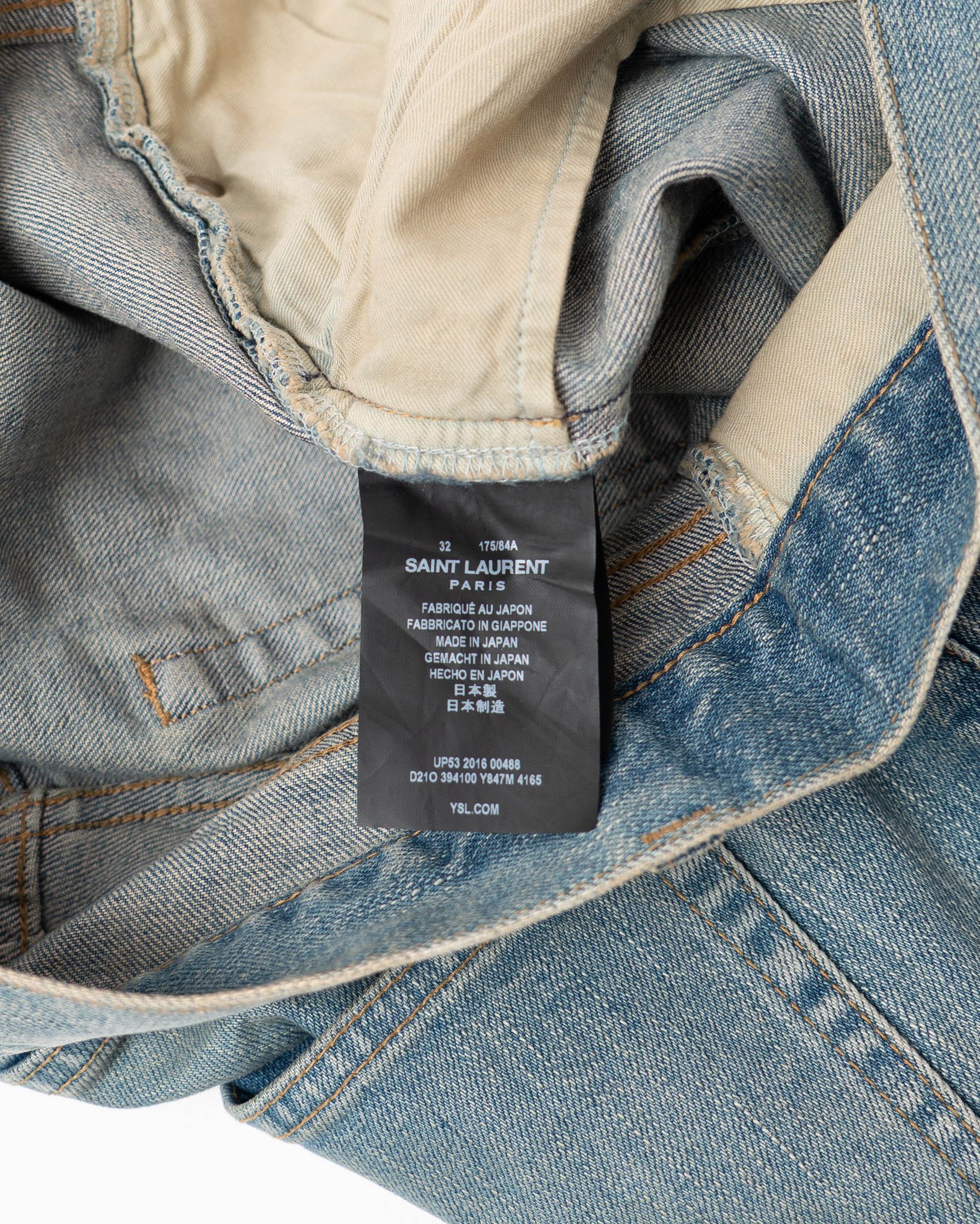 Saint Laurent Paris D02 Washed Knee Rip Denim (2016) Size US 32 / EU 48 - 7 Thumbnail