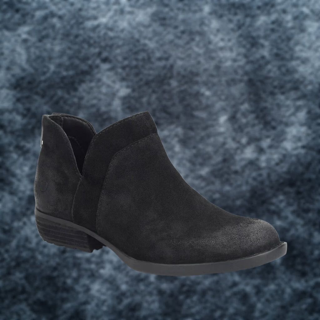 Born Born Kerri Boot Low Block Heel Black Leather Distress Bootie Women's 8M Boho Size US 8 / IT 38 - 1 Thumbnail