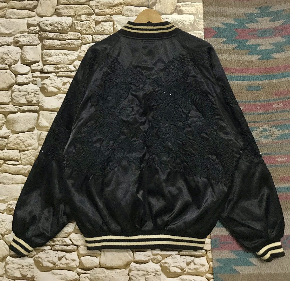 Japanese Brand × Vintage Vintage Souvenir Sukajan Black Dragon Size US L / EU 52-54 / 3 - 2 Thumbnail