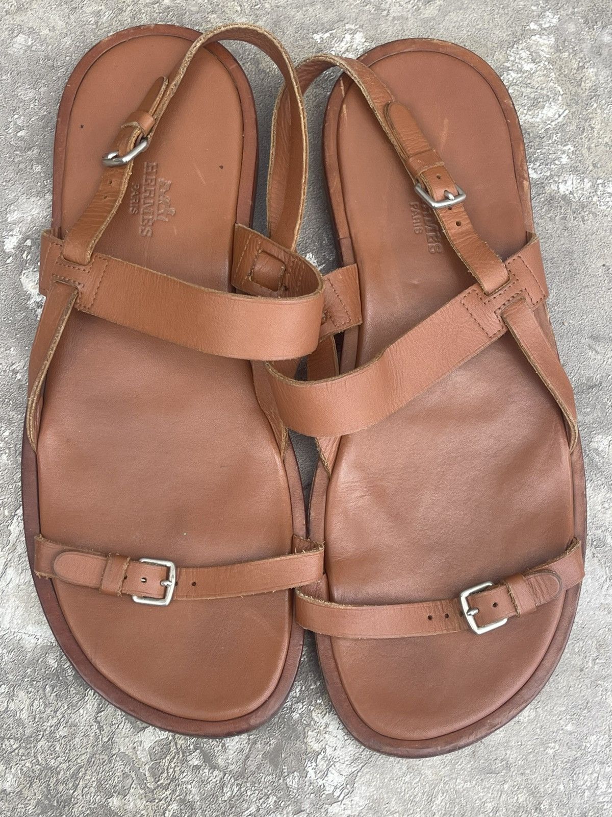 Hermes 🟤 Brown strappy sandals Size US 9 / EU 42 - 6 Thumbnail
