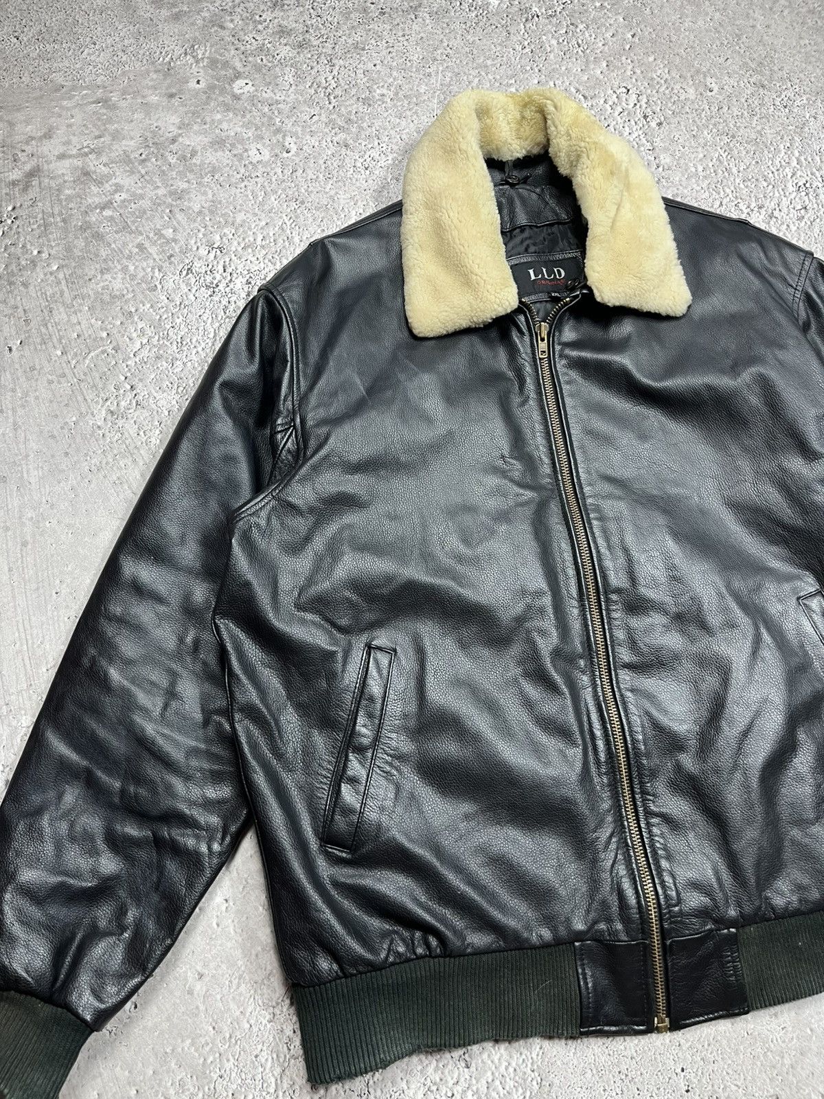 Leather Vintage Aviator Bomber Jacket Leather Shearling Collar XXL Size US XXL / EU 58 / 5 - 3 Thumbnail