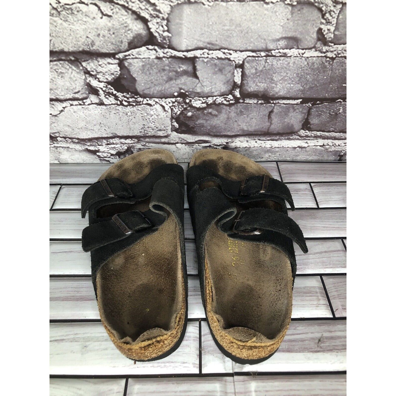 Birkenstock Birkenstock Arizona Black Suede Leather Cork Slides Sandals Size US 6 / IT 36 - 4 Thumbnail