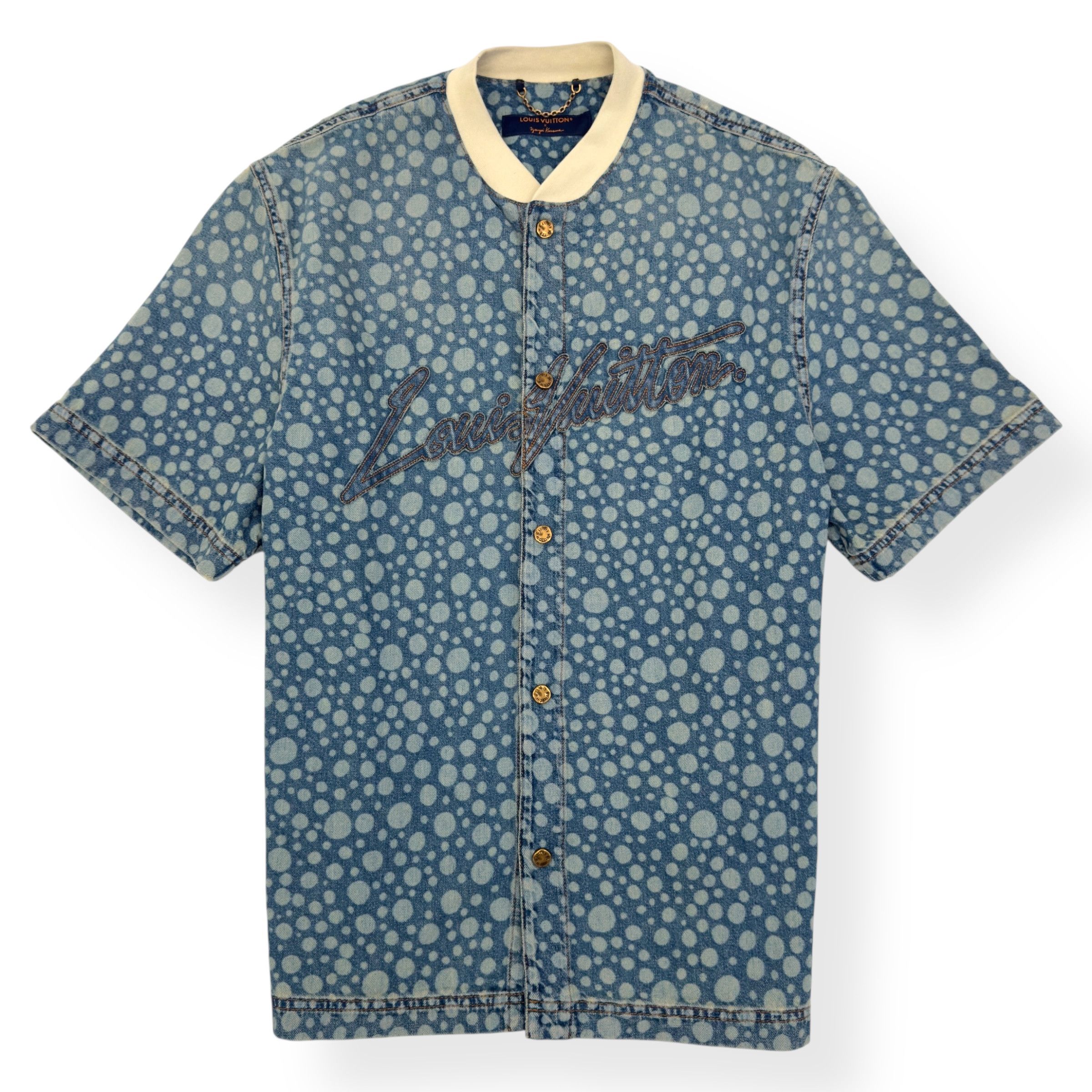 Louis Vuitton LOUIS VUITTON X YAYOI KUSAMA BASEBALL SHIRT BLUE / WHITE L Size US L / EU 52-54 / 3 - 1 Thumbnail