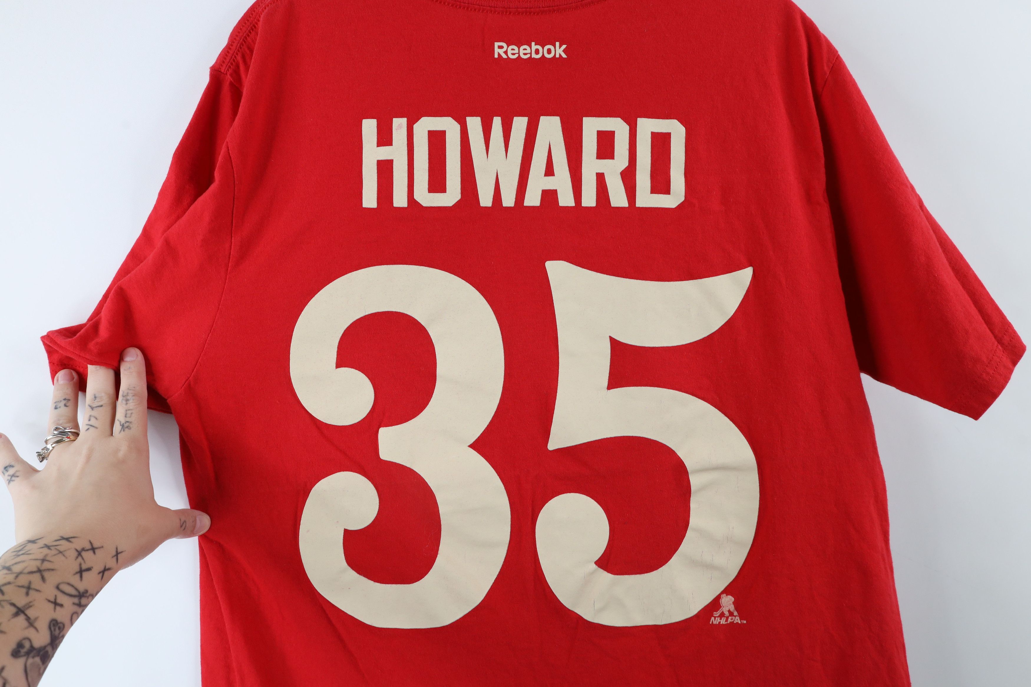 Reebok × Vintage Reebok Classic Jimmy Howard Detroit Red Wings Jersey T-Shirt Size US L / EU 52-54 / 3 - 11 Thumbnail