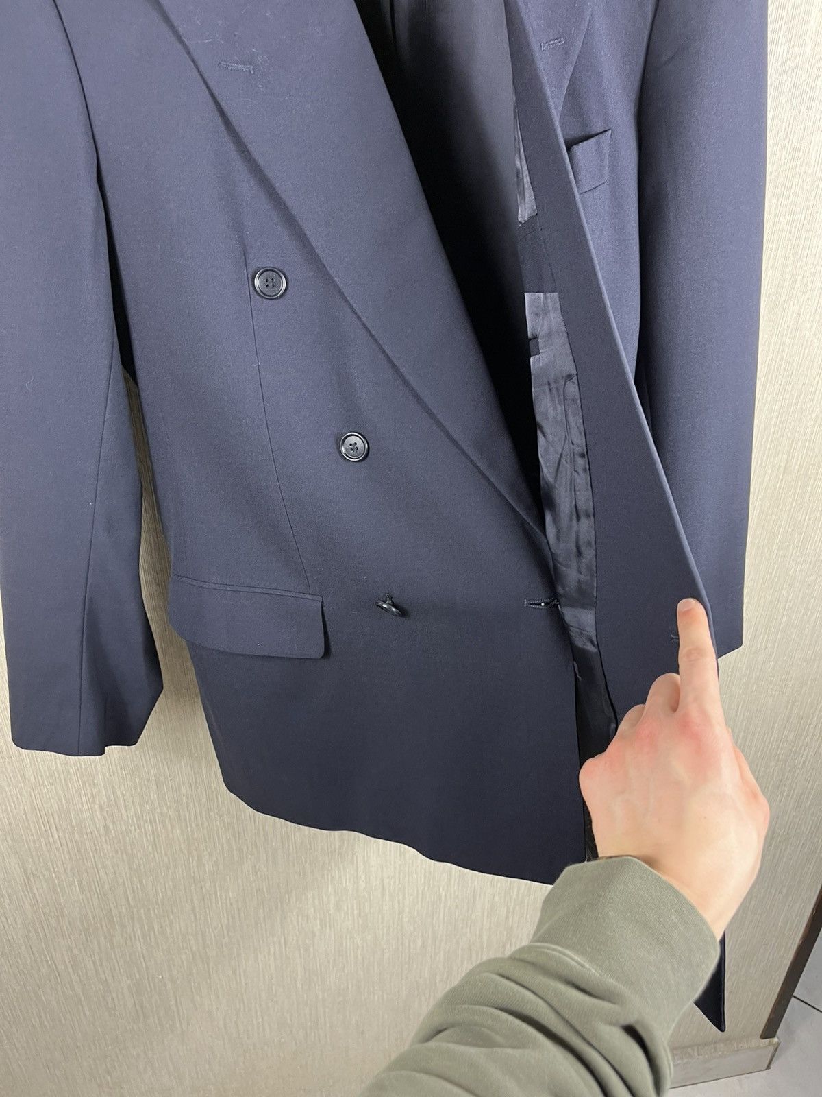 Hugo Boss × Vintage Vintage Hugo Boss wool navy blazer double-breasted jacket Size US M / EU 48-50 / 2 - 14 Thumbnail