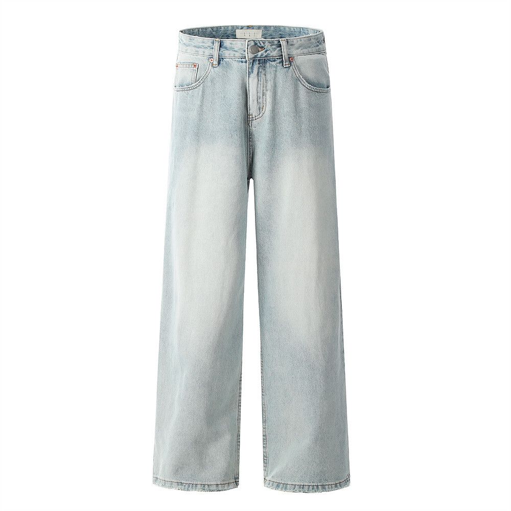 Japanese Brand × Jean Men's casual straight punk distressed light wash jeans Size US 32 / EU 48 - 1 Thumbnail