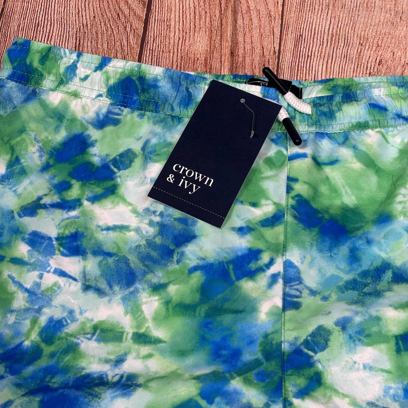 Other Crown & Ivy Boys XL Tie-Dye Swim Shorts NWT Size US 26 / EU 42 - 3 Thumbnail