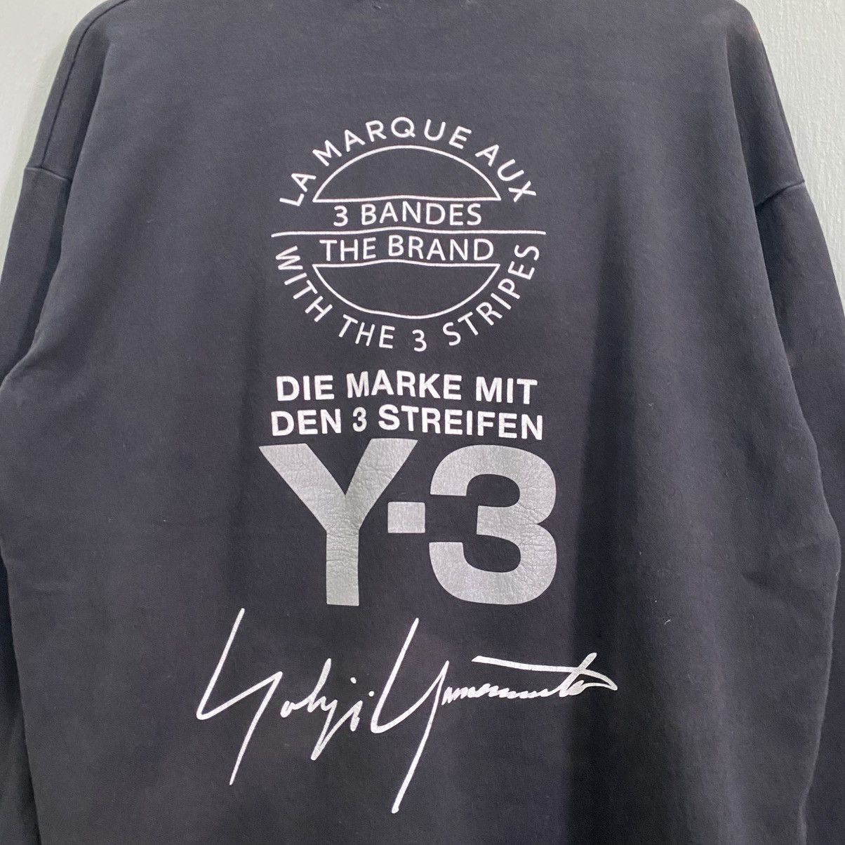 Adidas × Y-3 Adidas Y-3 Yohji Yamamoto Stacked Logo Sweatshirt Black Size US XL / EU 56 / 4 - 7 Thumbnail