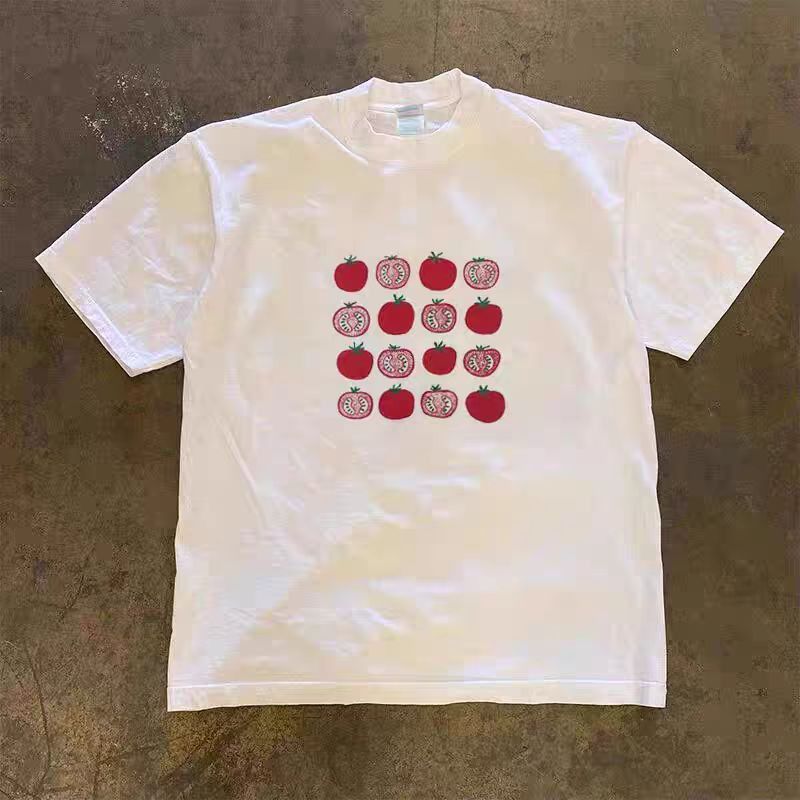 Vintage White casual retro tomato print t-shirt Size US M / EU 48-50 / 2 - 1 Thumbnail