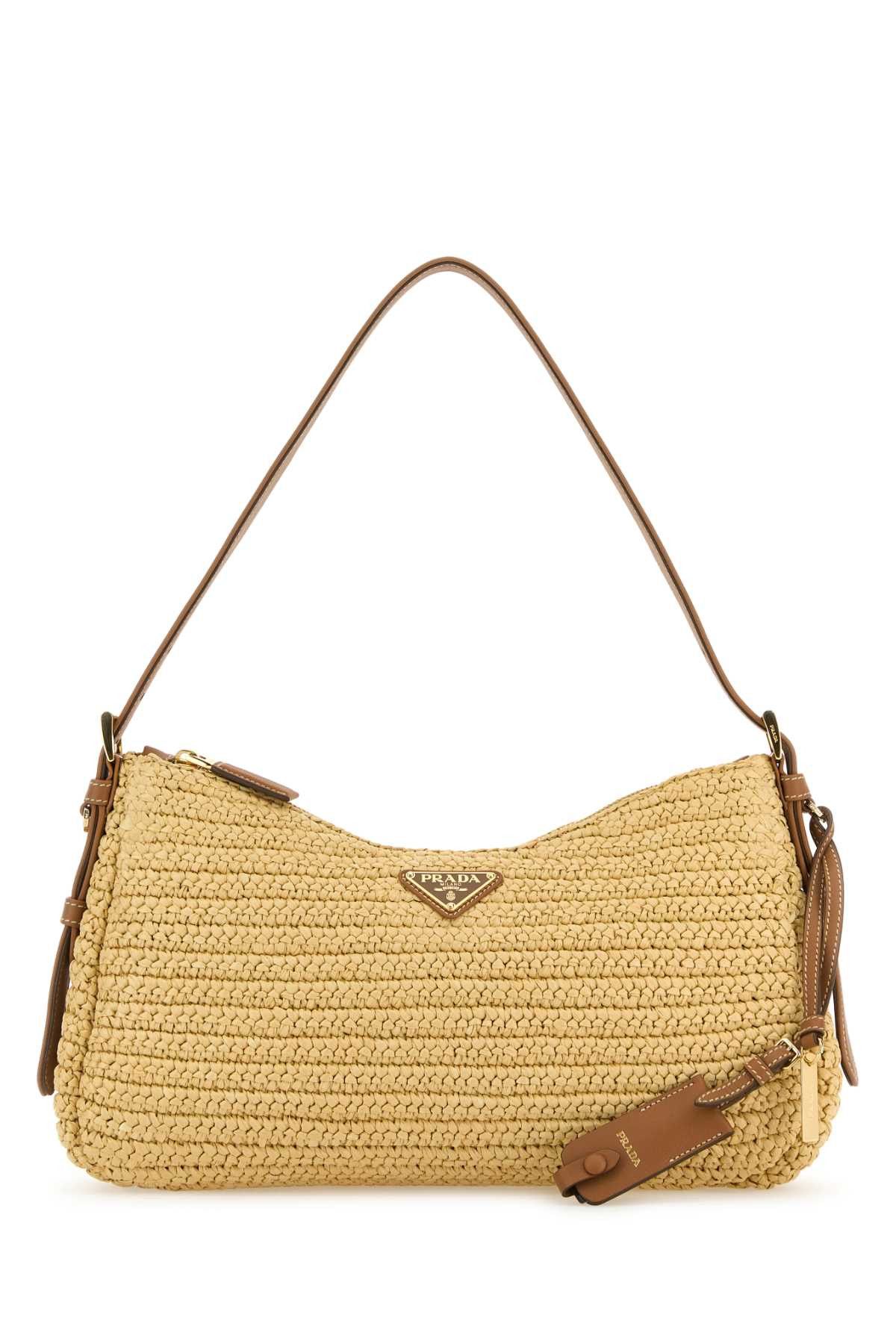 Prada Raffia Large Aimee Shoulder Bag Size ONE SIZE - 1 Thumbnail