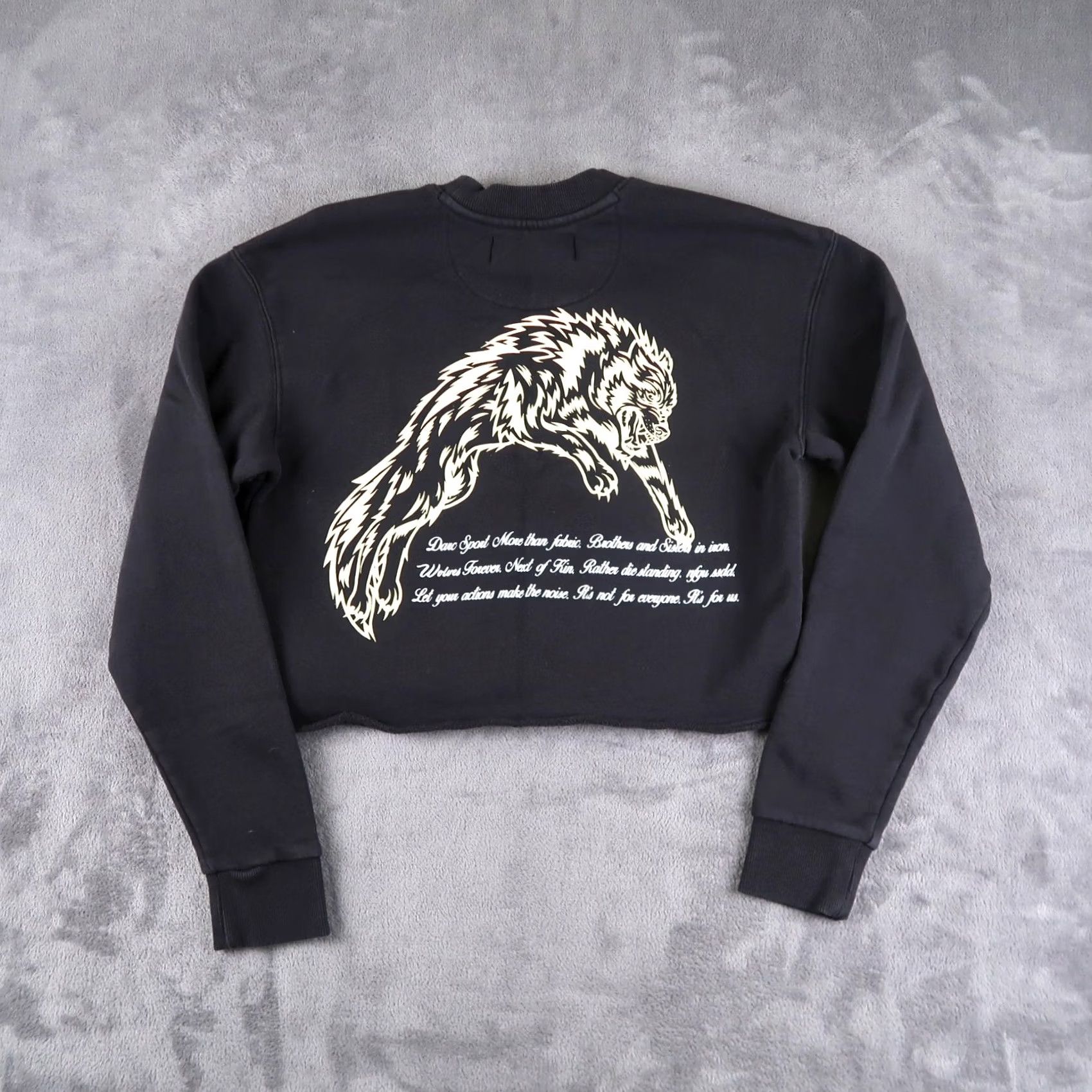 Darc Sport Darc Sport Wolves SHE Cropped Crewneck Sweatshirt Women's S Black Logo Pullover Gym Streetwear 90s Womens Size S / US 4 / IT 40 - 2 Thumbnail
