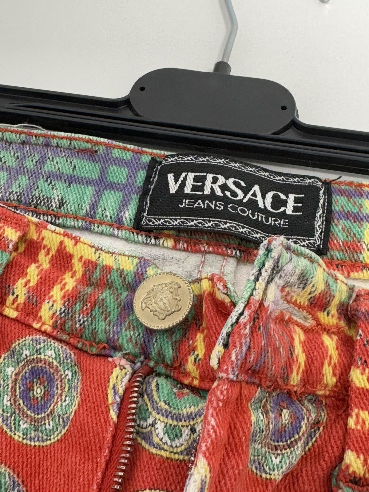 Versace Jeans Couture Rare Versace Jeans Couture 90’s Pants Red Multi Color Italy Size 28" / US 6 / IT 42 - 8 Thumbnail