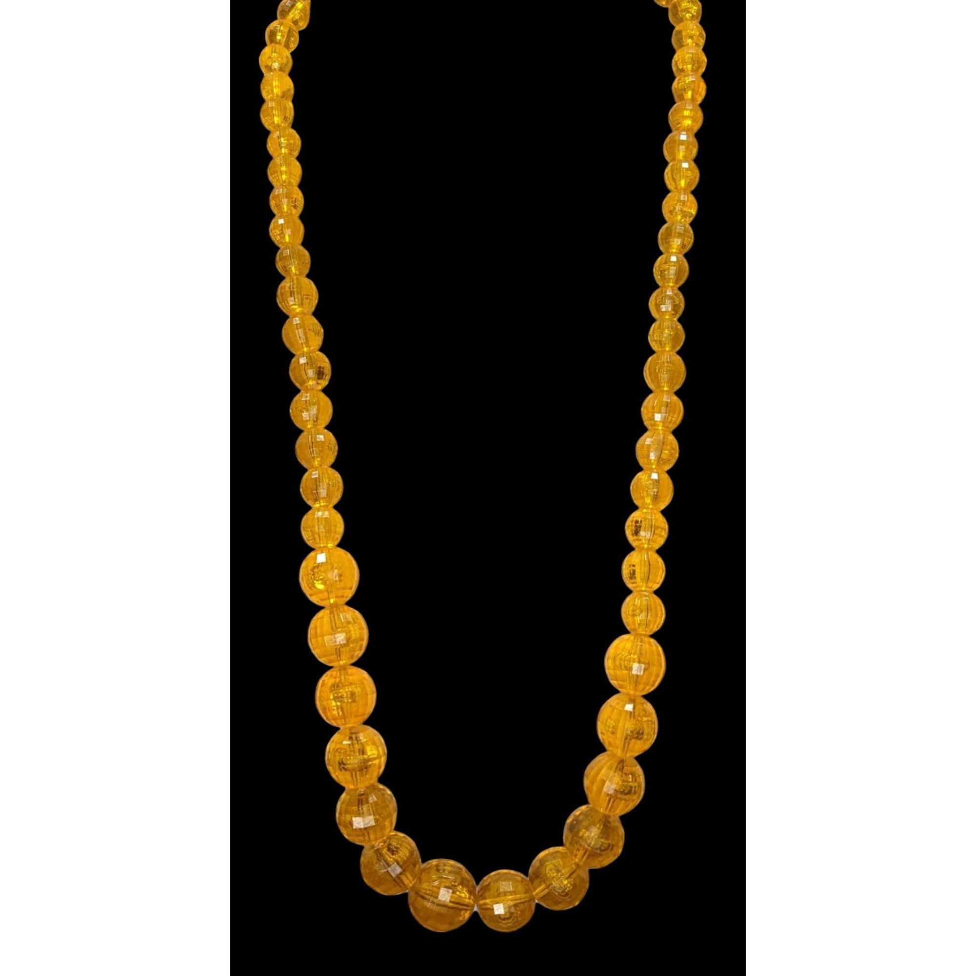 Other Vintage Retro Orange/Yellow Faceted Beaded Necklace Size ONE SIZE - 3 Thumbnail
