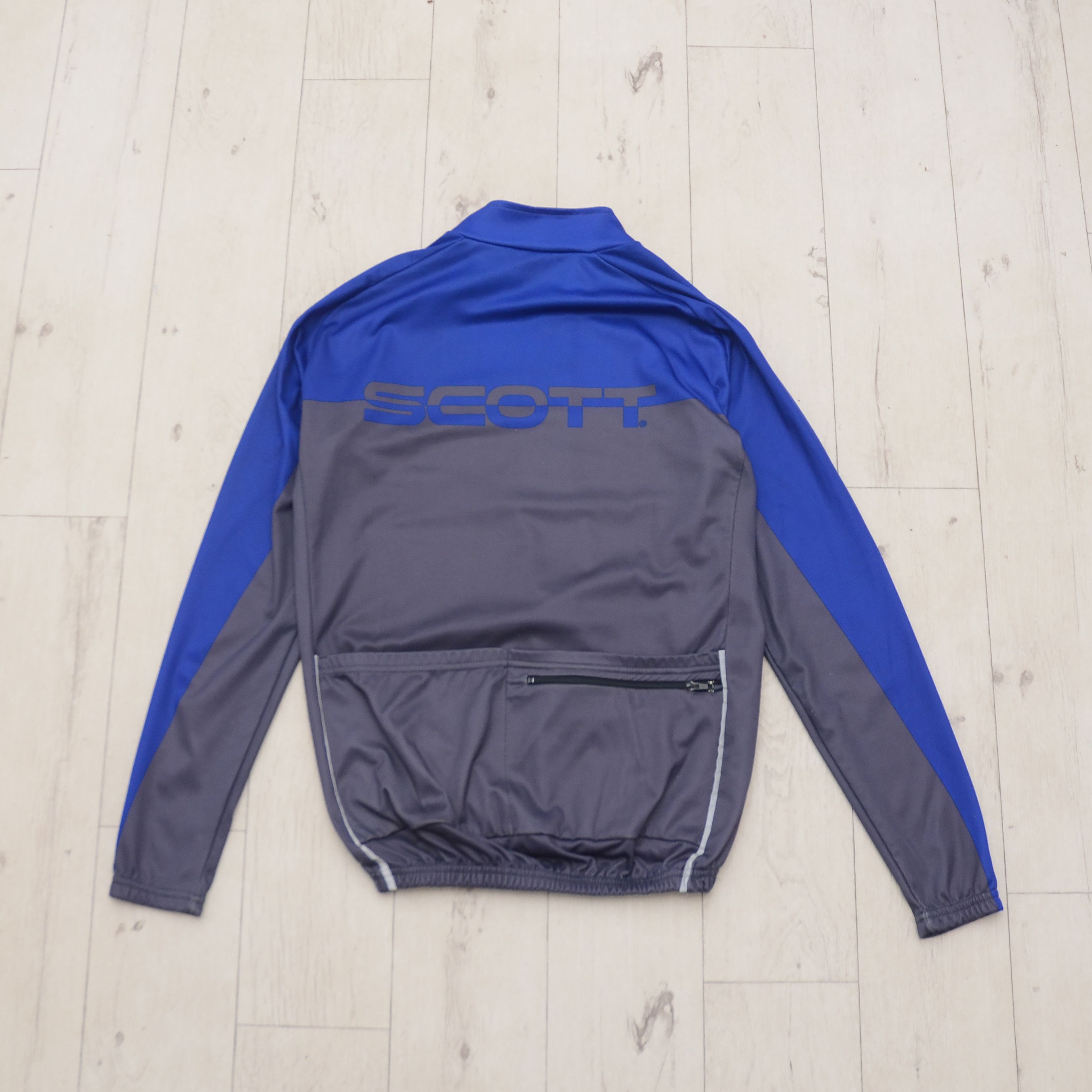 Bicycle × Schott SCOTT Cycling Jacket Men's M Blue Coolmax Vintage Jersey Size US M / EU 48-50 / 2 - 7 Thumbnail