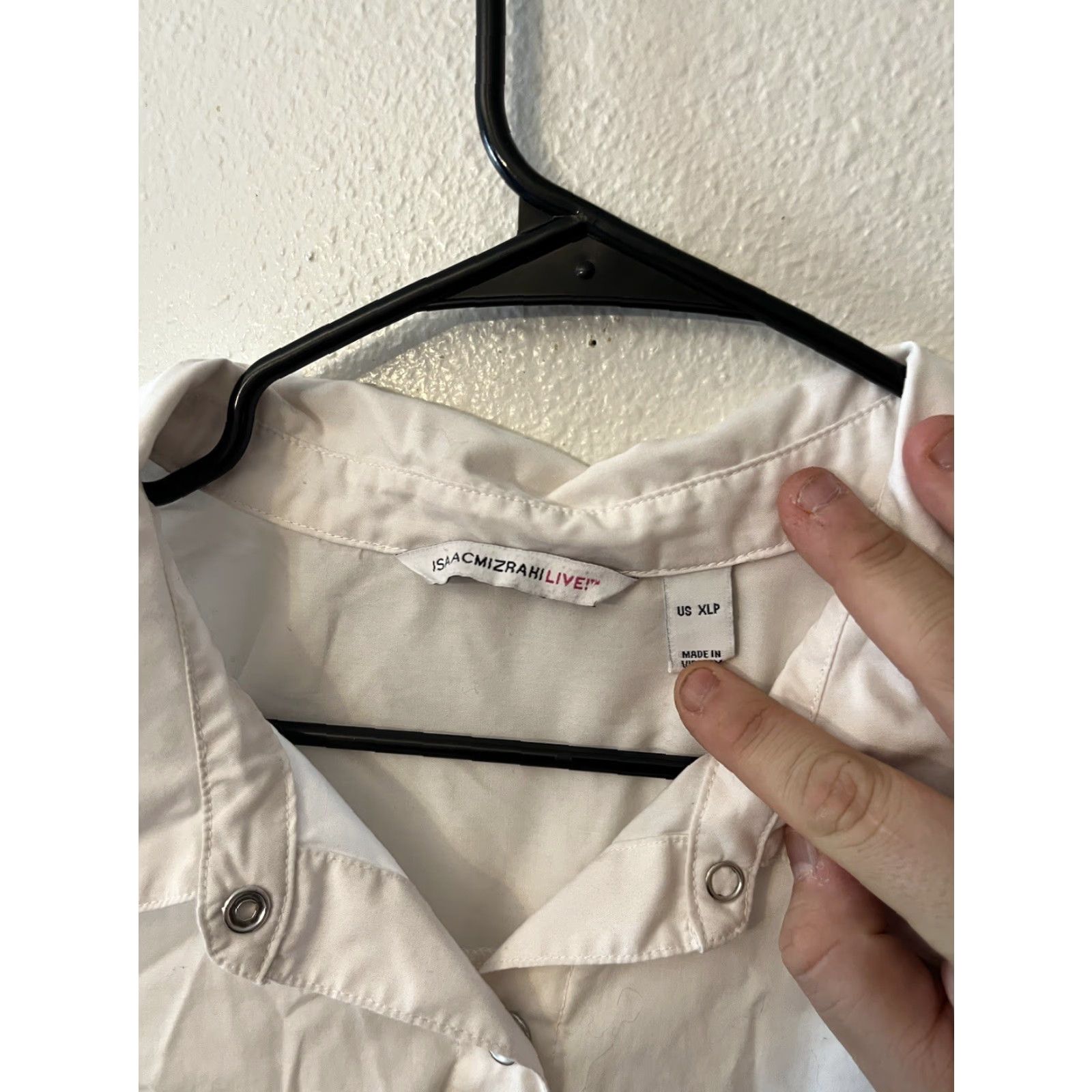 Vintage Isaac Mizrahi Live! Stretch Woven Oversized Tunic w Snaps Soft White XLP Blouse Woman Tunic Petites White 70s? Size XL / US 12-14 / IT 48-50 - 2 Thumbnail