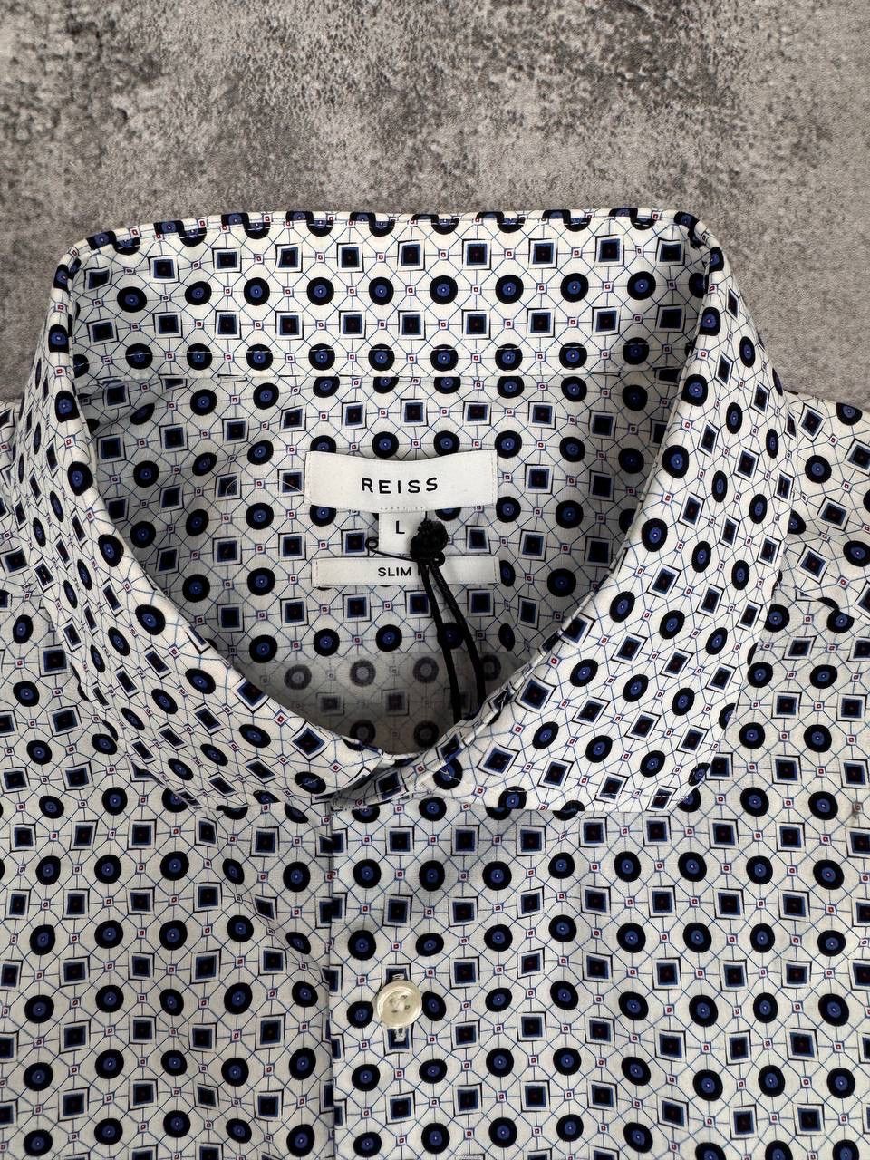 Reiss Reiss Men NWT Shirt Slim Fit Pattern White Size L Size US L / EU 52-54 / 3 - 3 Thumbnail