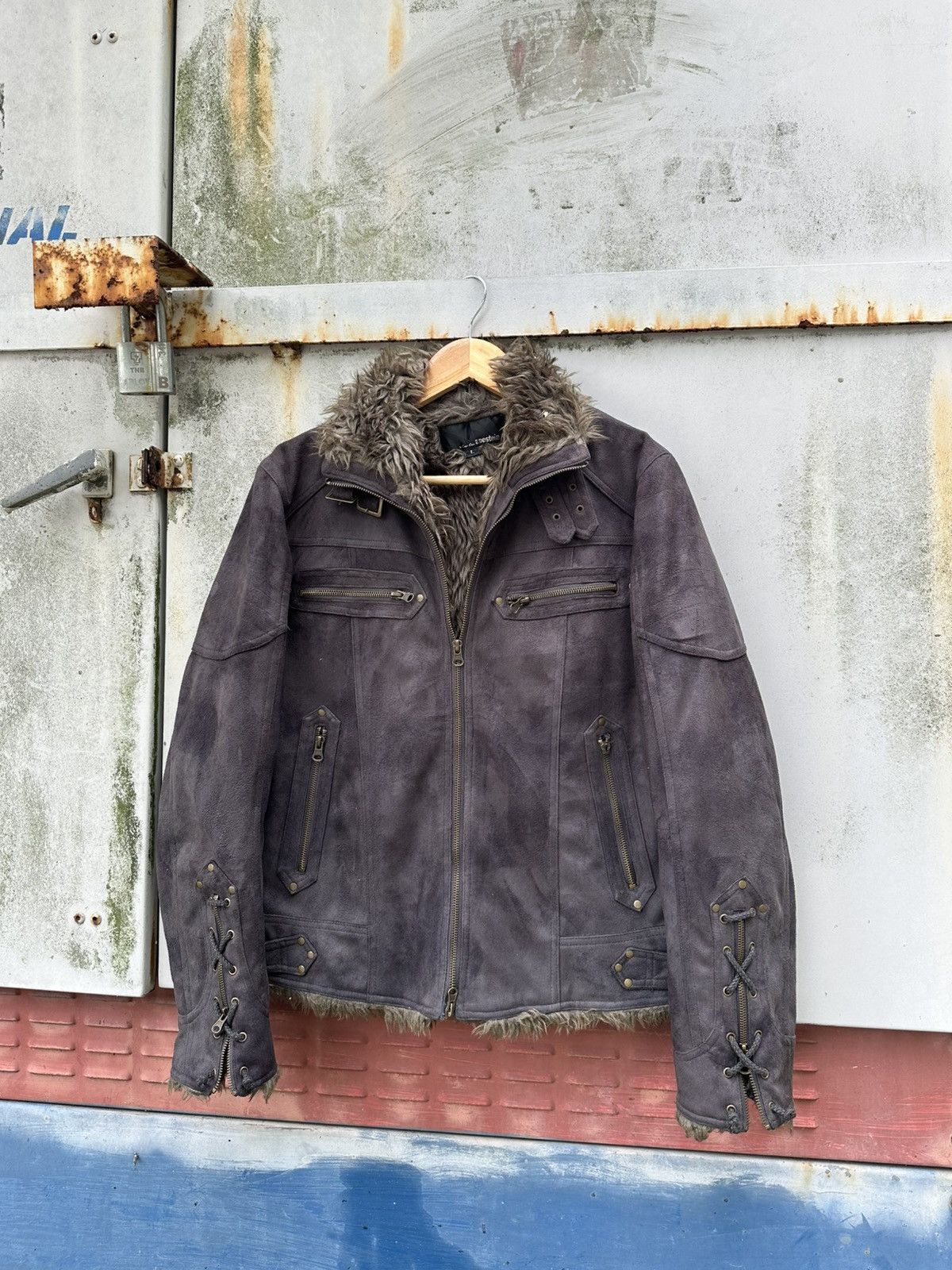 Vintage 👹Vintage Apestein Black Suede Fleece Lined Jacket Size US M / EU 48-50 / 2 - 1 Thumbnail